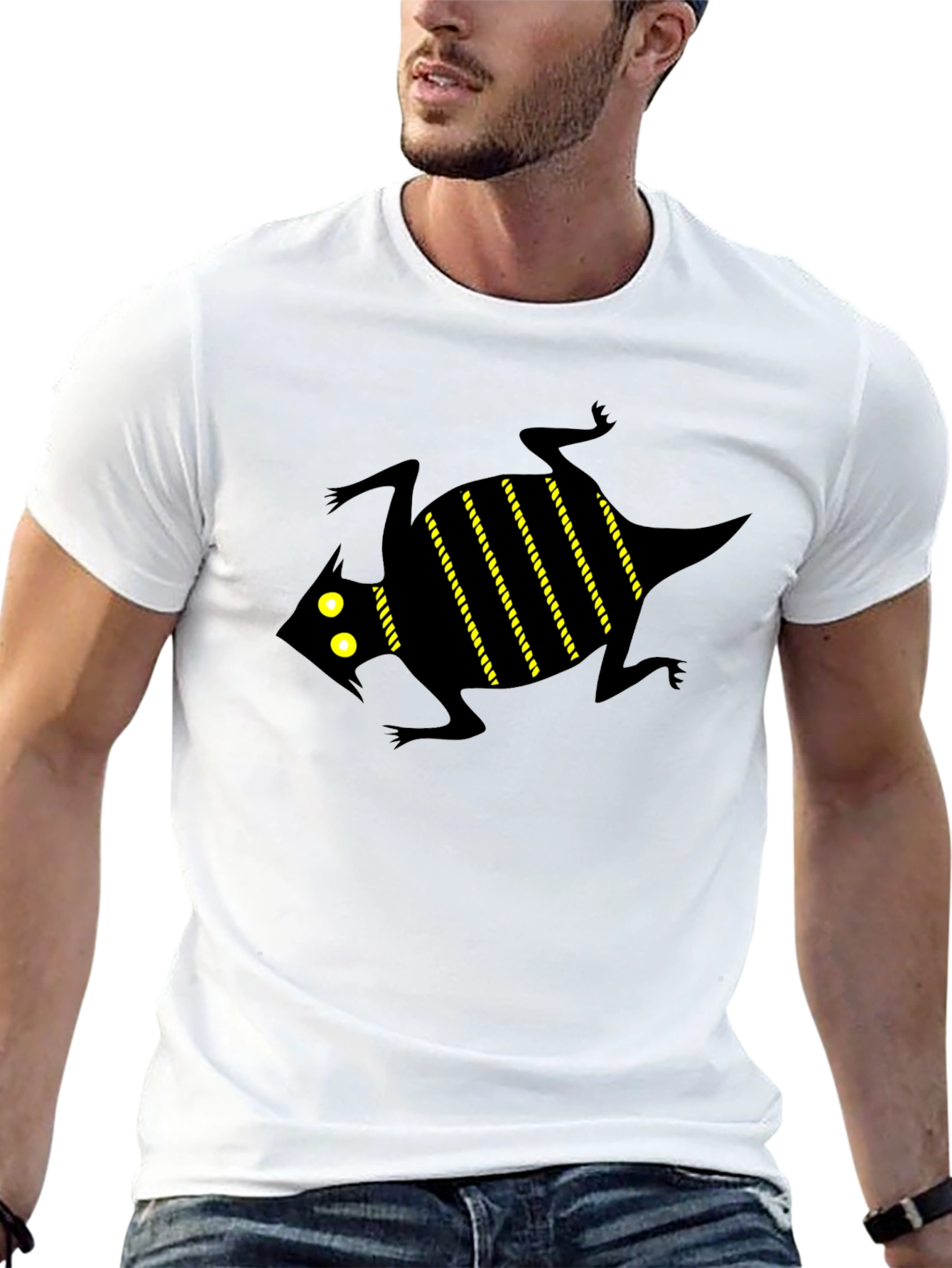 Graphic Tee - Black Lizard Print T-Shirt