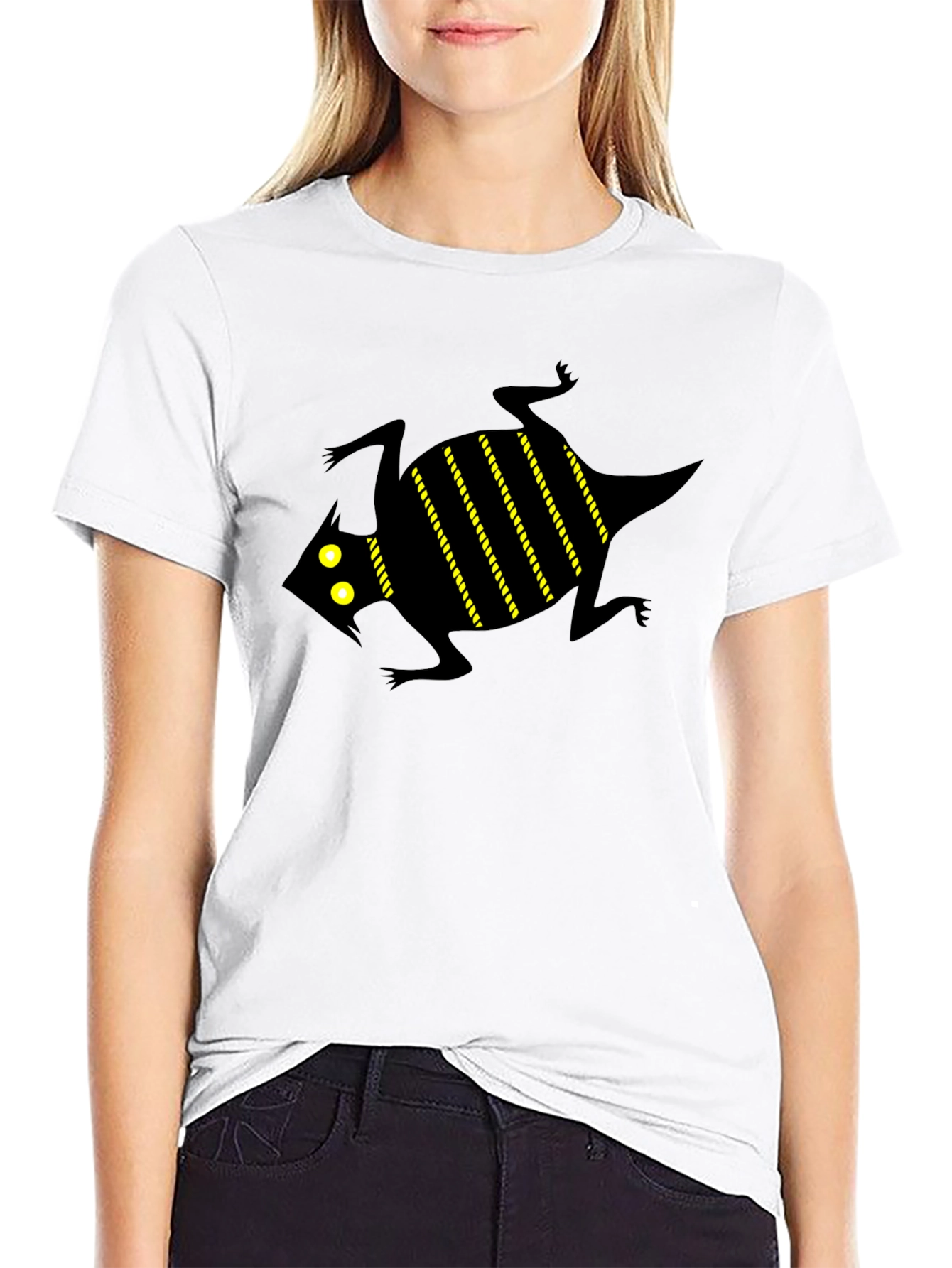 Graphic Tee - Black Lizard Print T-Shirt