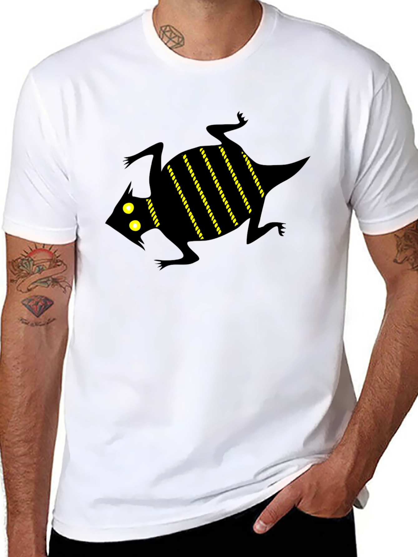 Graphic Tee - Black Lizard Print T-Shirt