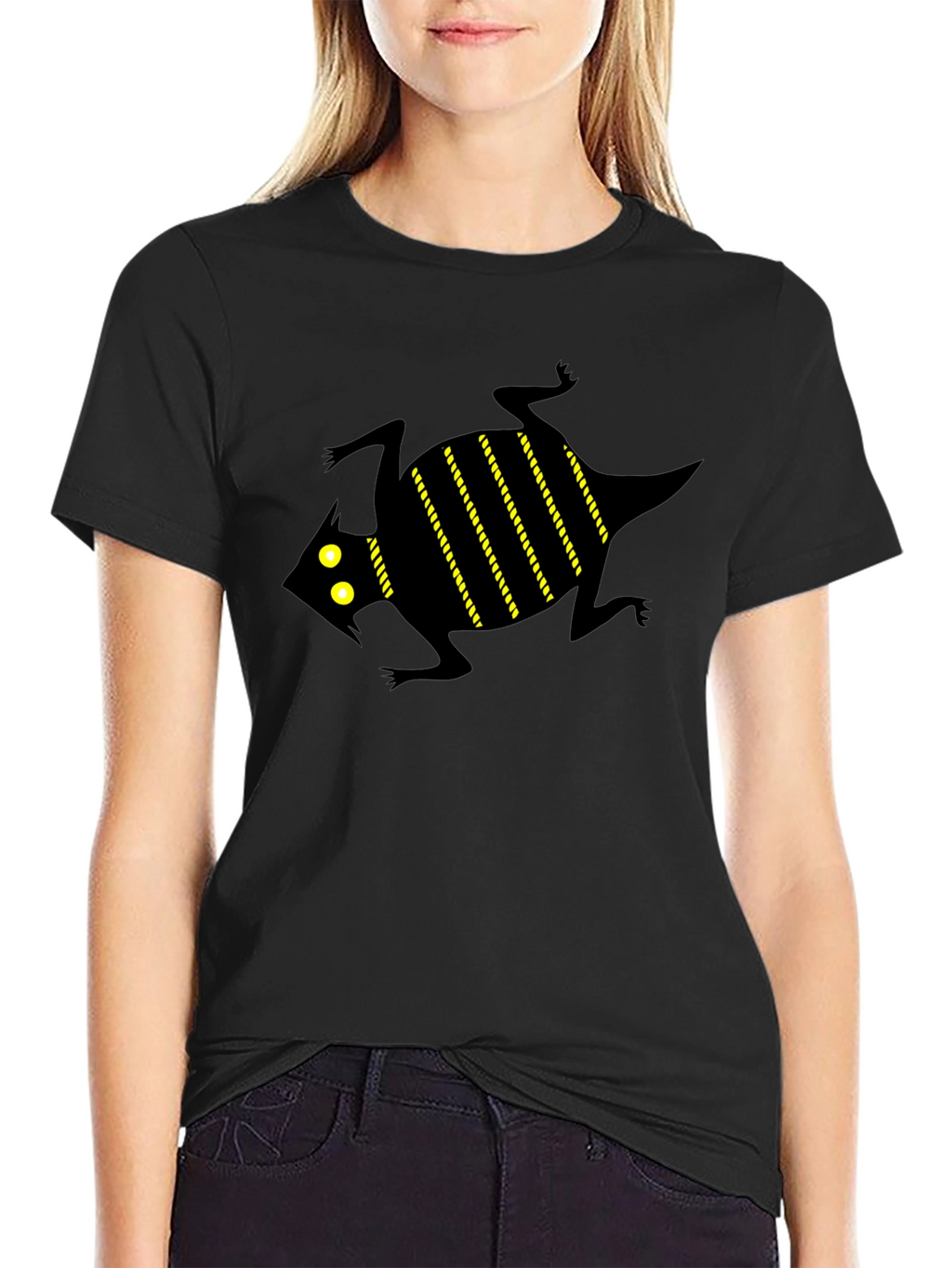 Graphic Tee - Black Lizard Print T-Shirt