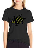 Graphic Tee - Black Lizard Print T-Shirt