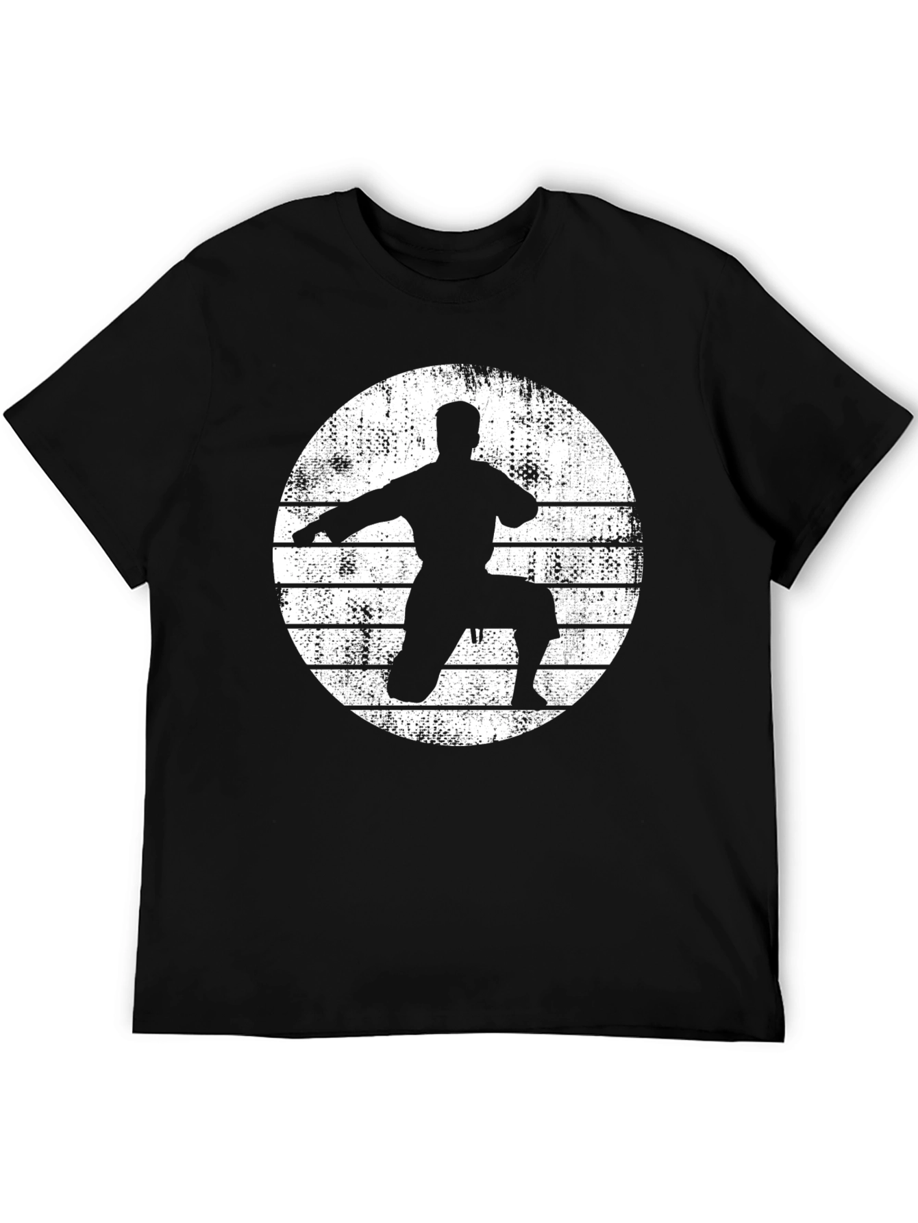 Karate Silhouette Graphic T-Shirt - Vintage Design