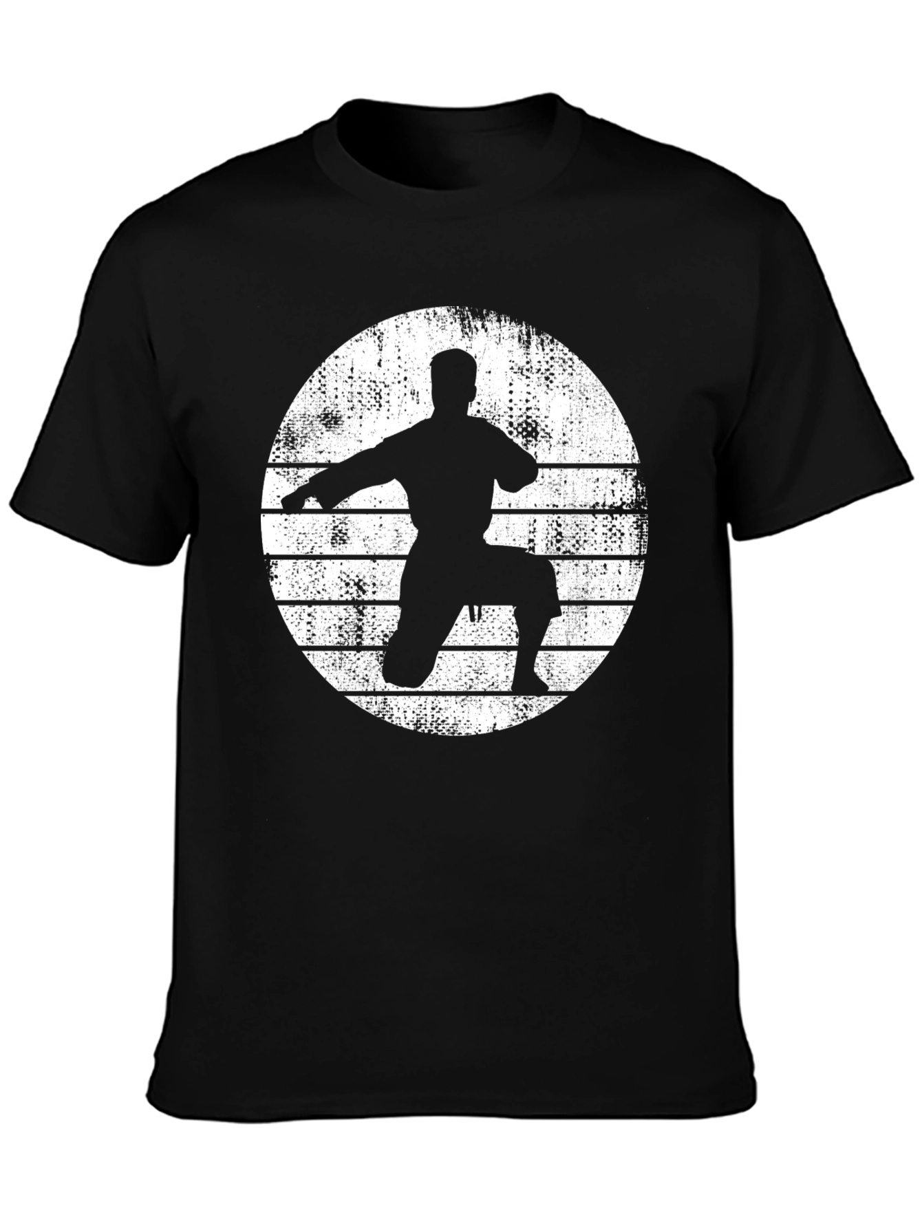 Karate Silhouette Graphic T-Shirt - Vintage Design