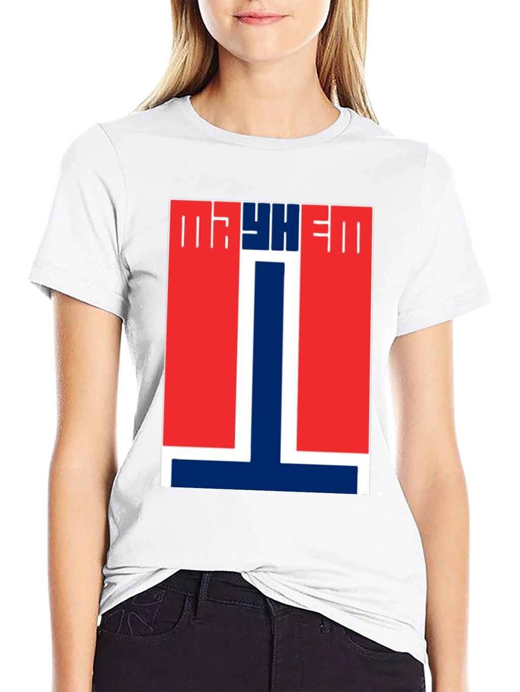 Mayhem T-Shirt - Red & Blue Graphic Tee