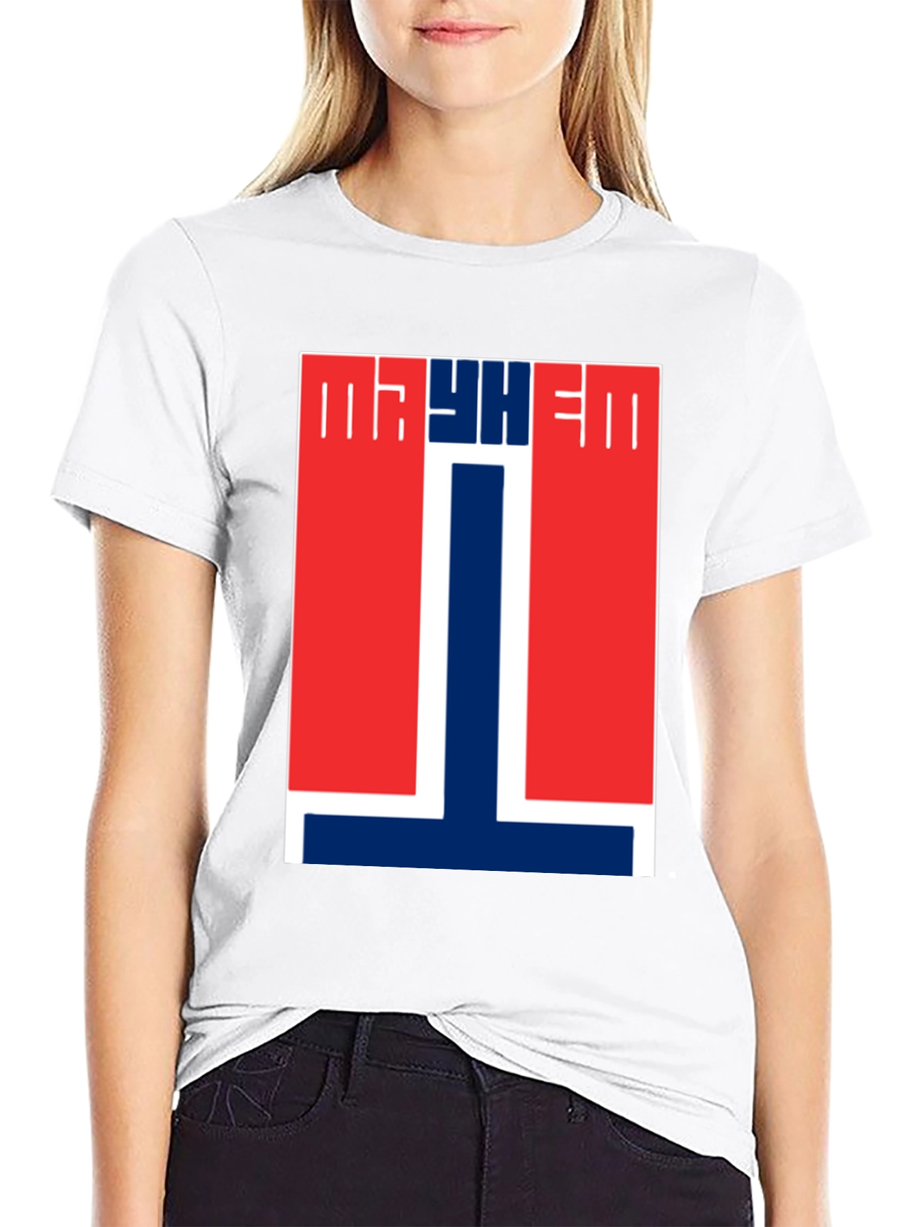 Mayhem T-Shirt - Red & Blue Graphic Tee