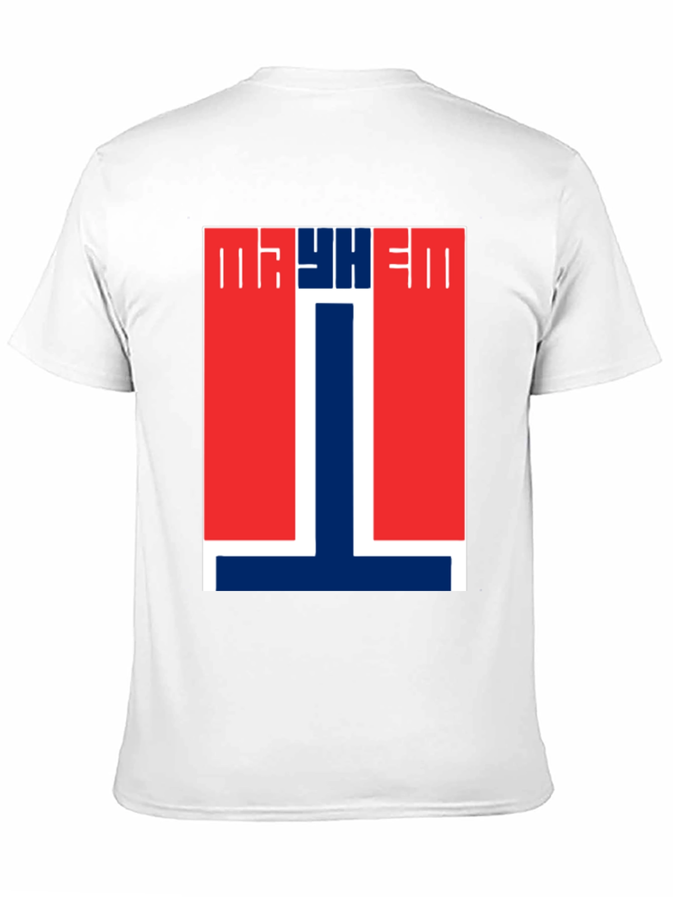 Mayhem T-Shirt - Red & Blue Graphic Tee