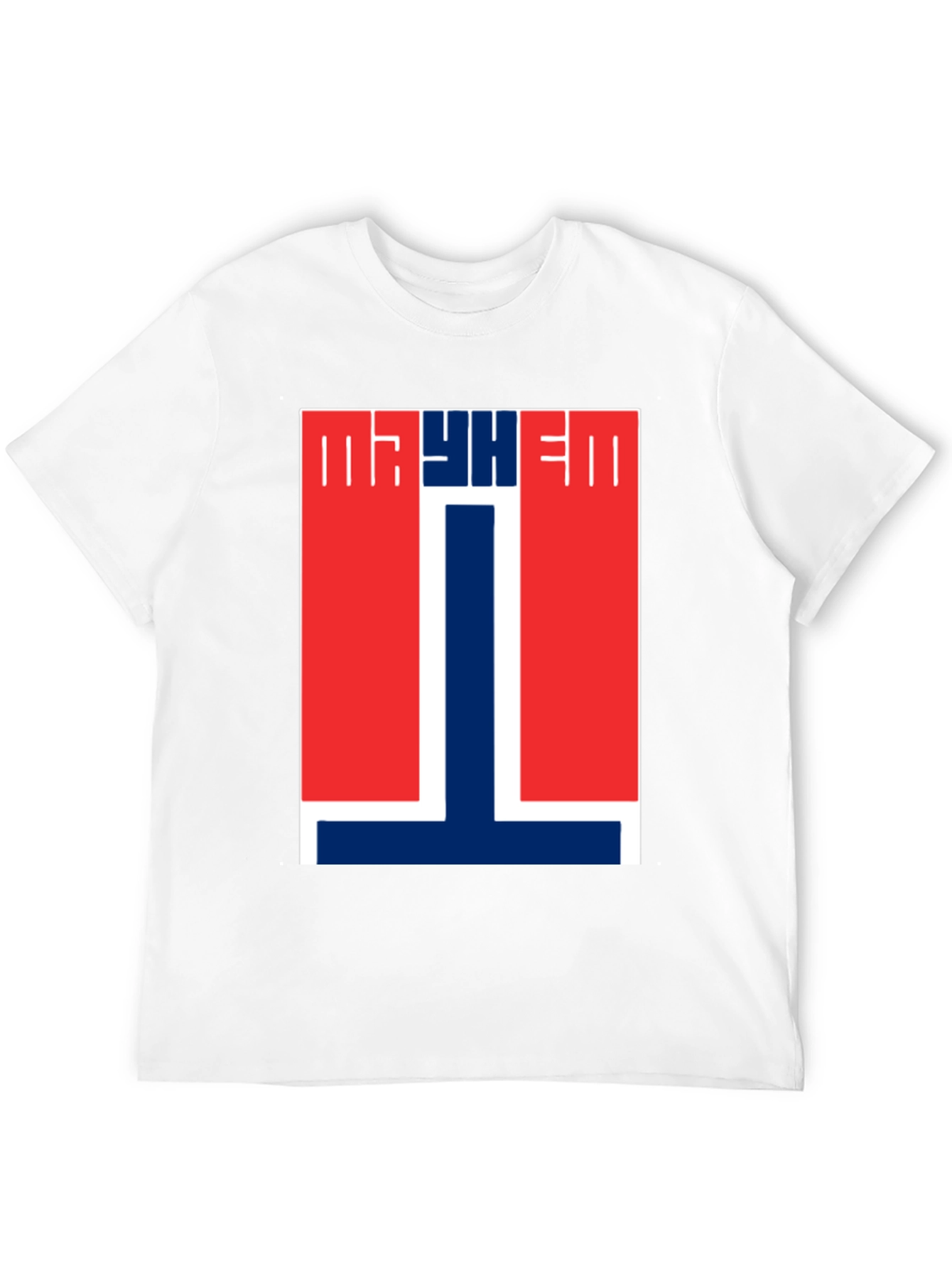 Mayhem T-Shirt - Red & Blue Graphic Tee