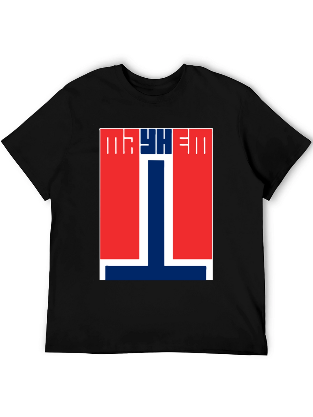 Mayhem T-Shirt - Red & Blue Graphic Tee