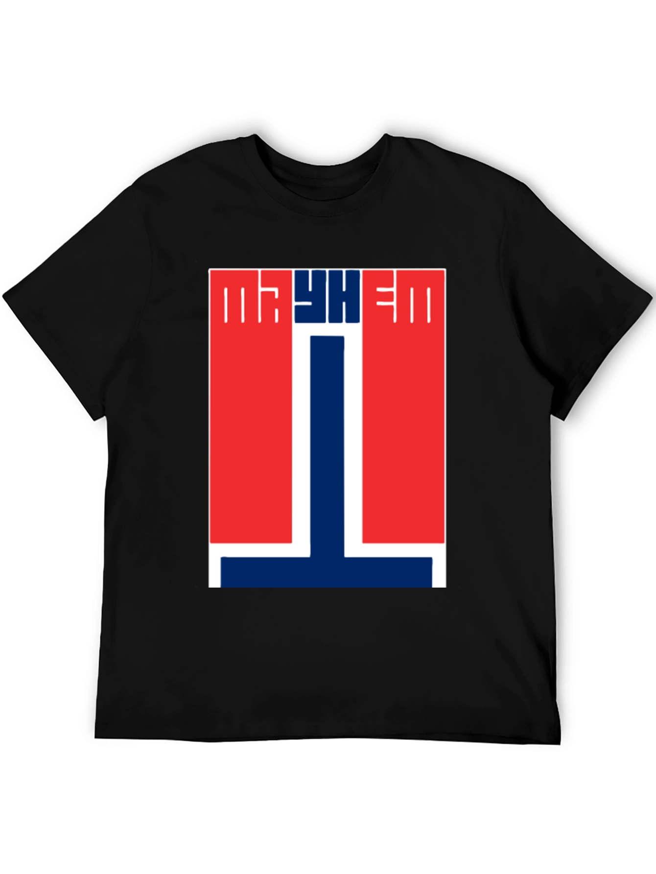 Mayhem T-Shirt - Red & Blue Graphic Tee