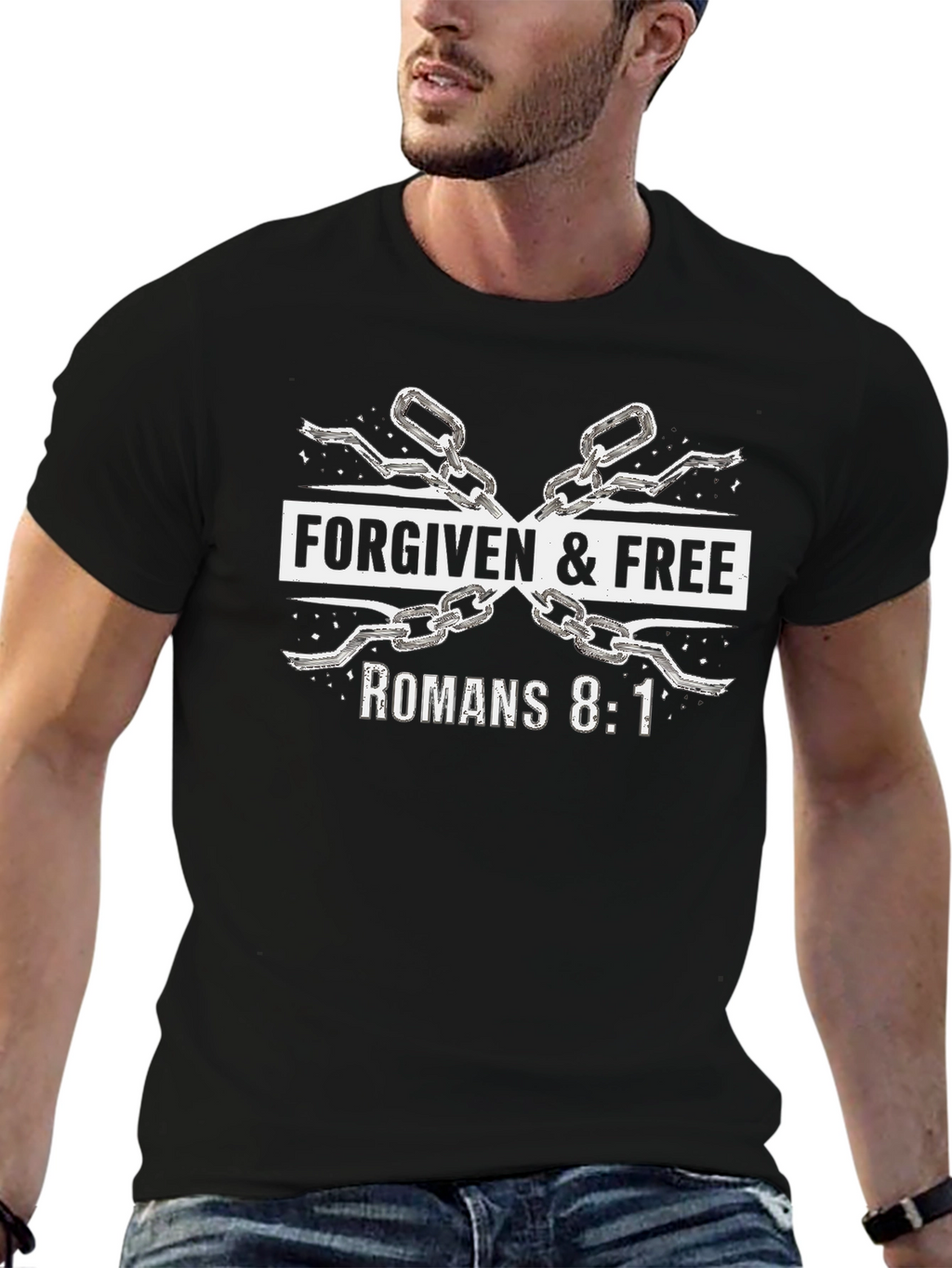 Forgiven & Free Romans 8:1 Graphic Tee