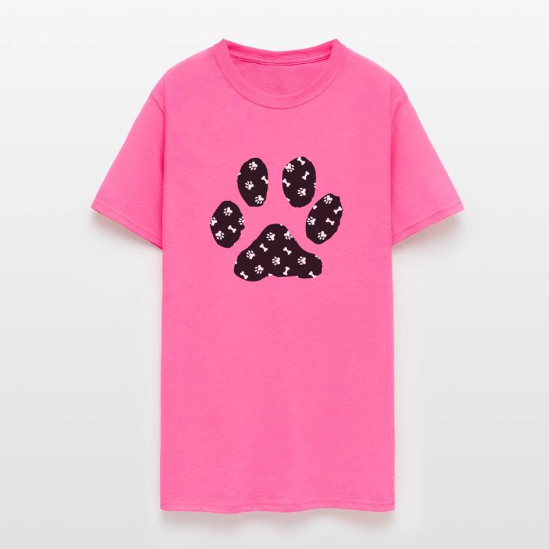 Dog Paw Print Silhouette with bones and paw prints