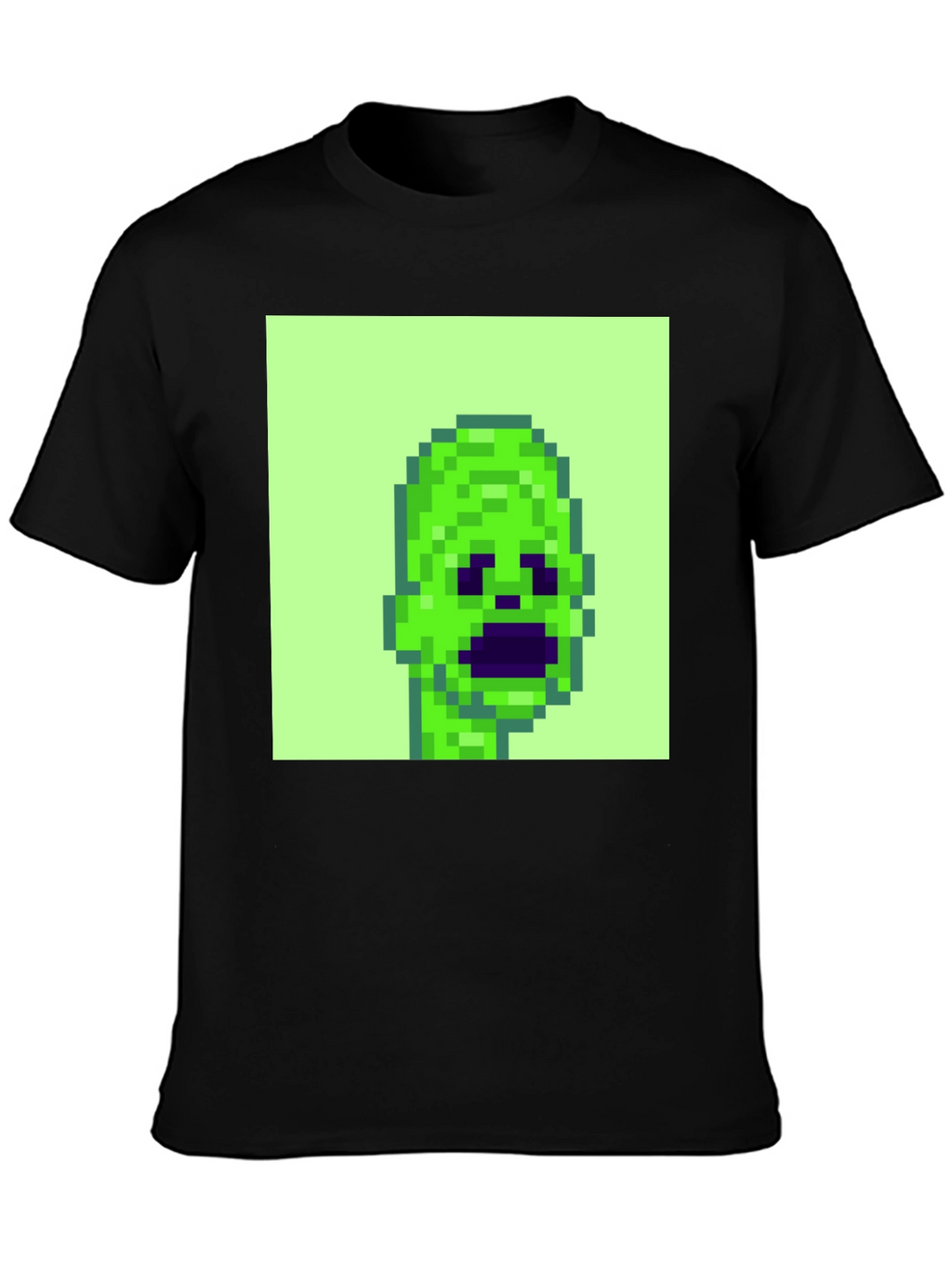 Pixelated Alien Graphic Tee - Black