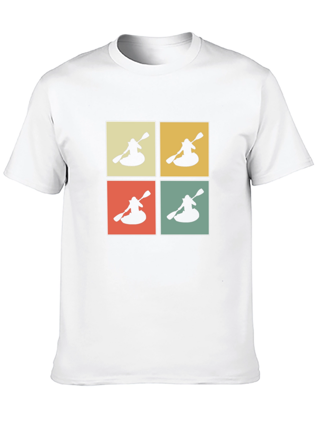 Retro Kayak Pop Art T-Shirt - Black
