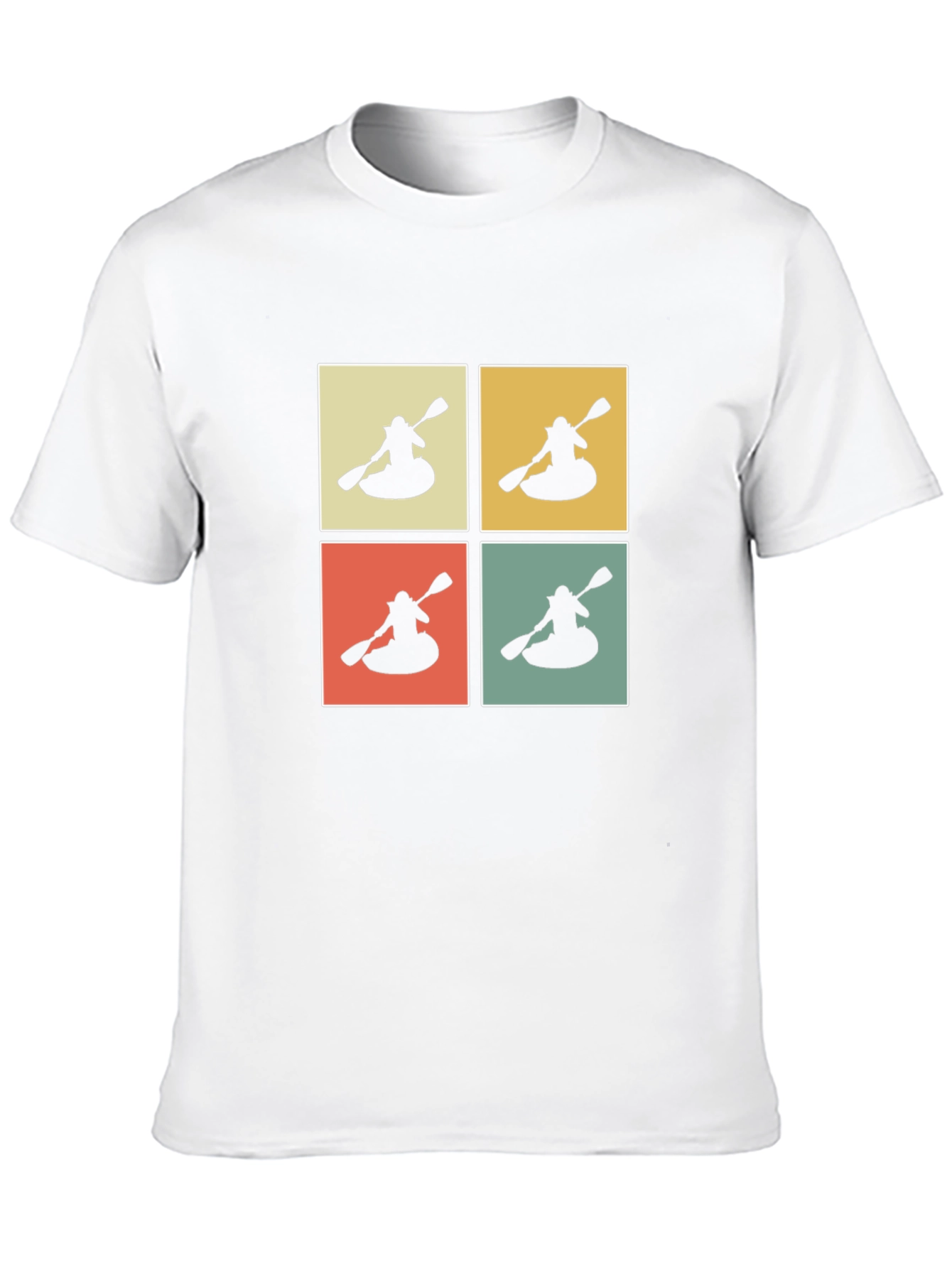 Retro Kayak Pop Art T-Shirt - Black
