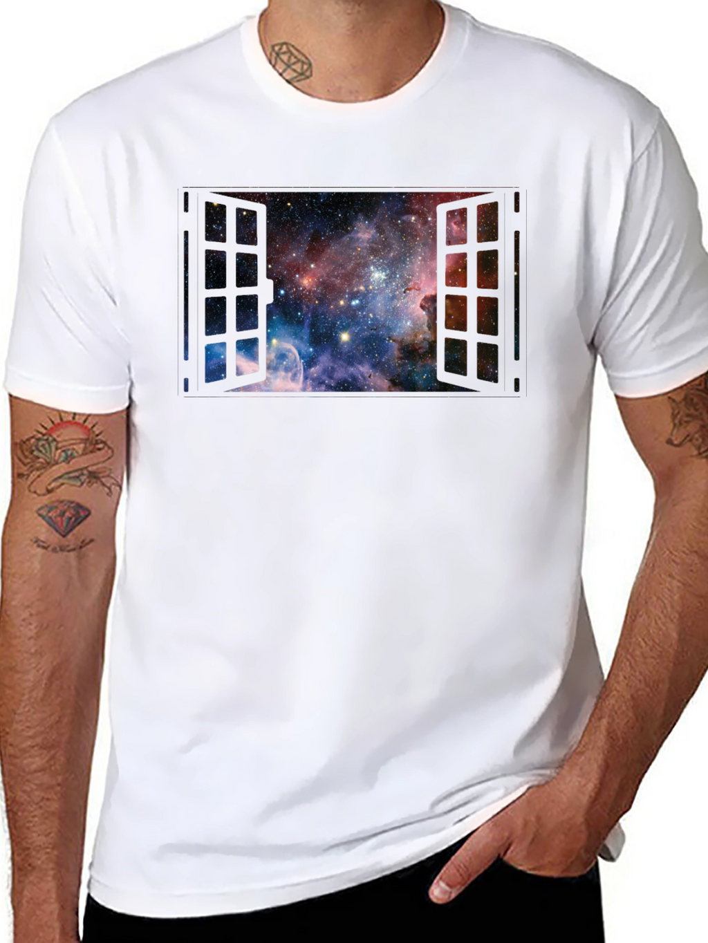 Space Window T-Shirt - Galaxy View