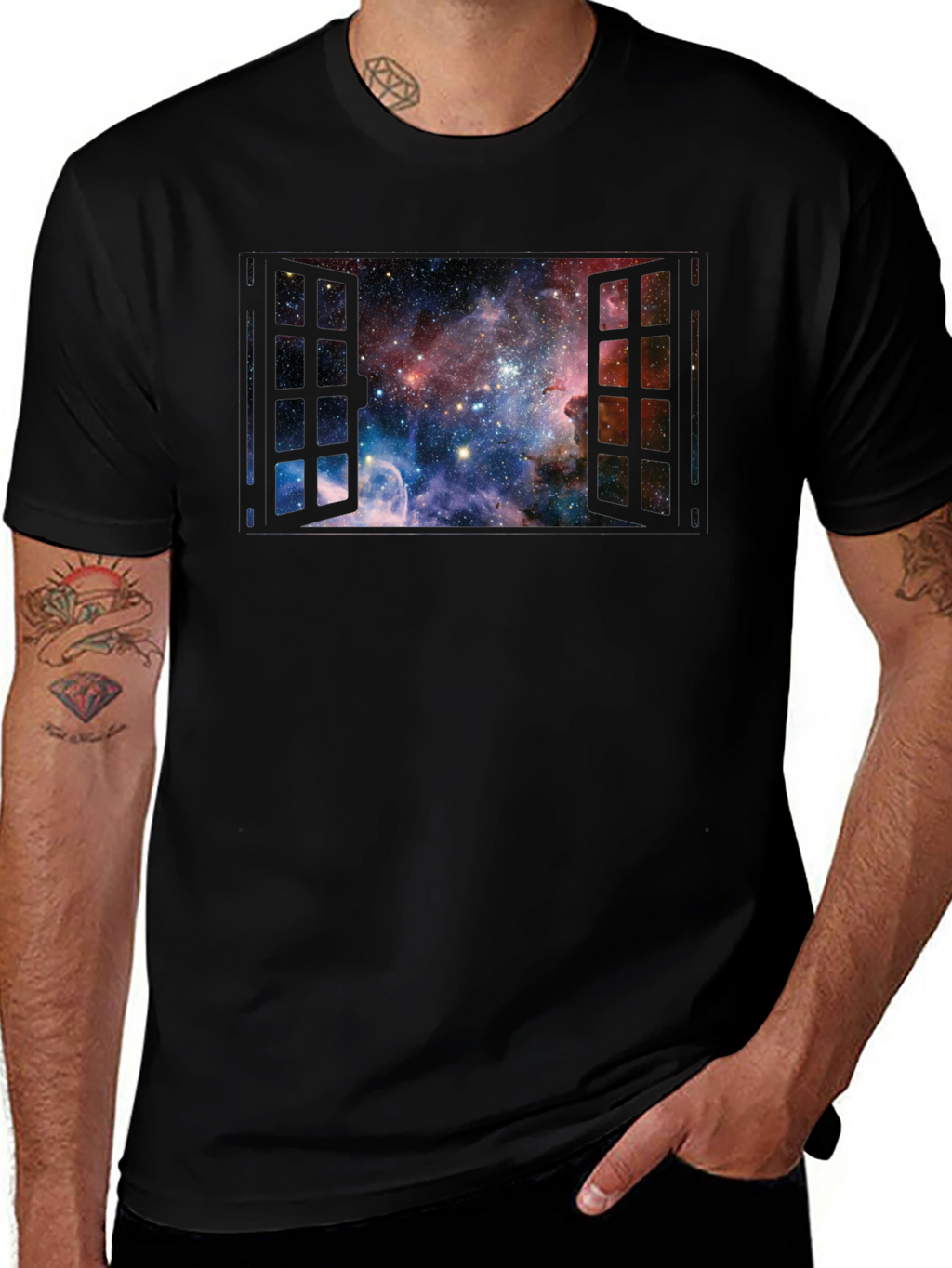 Space Window T-Shirt - Galaxy View