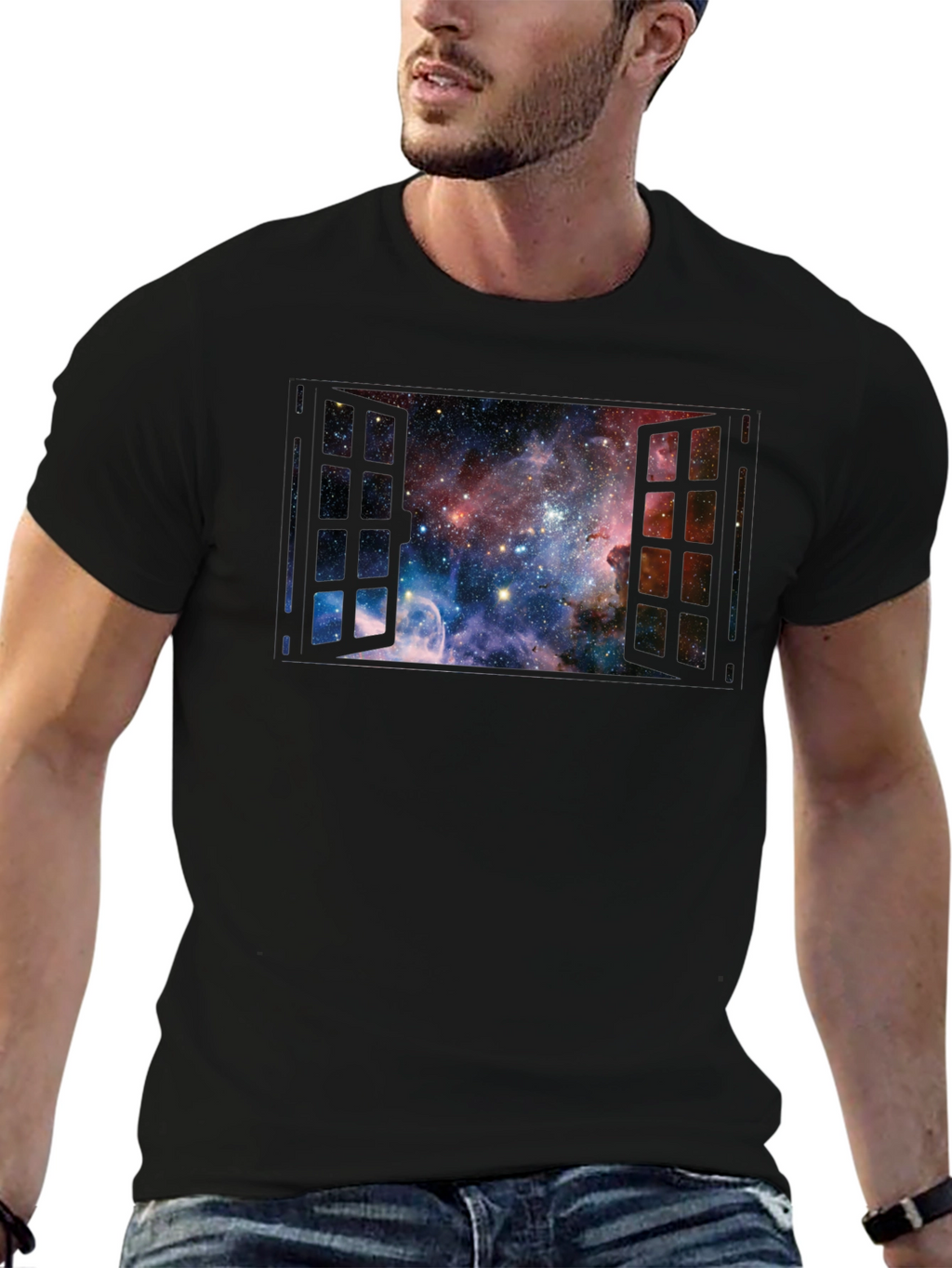 Space Window T-Shirt - Galaxy View