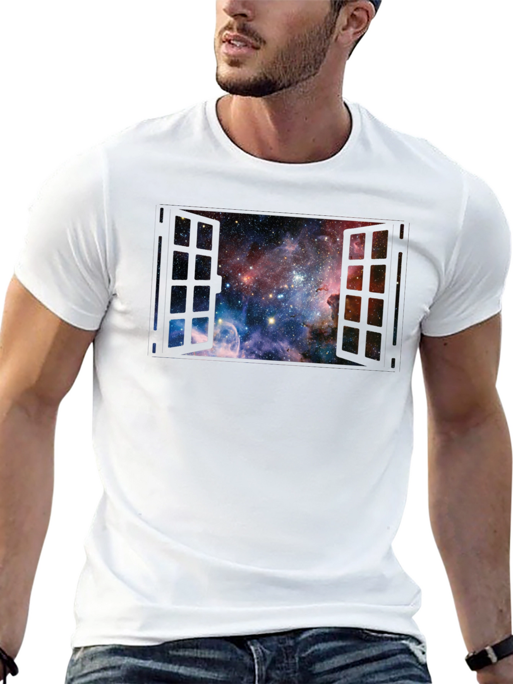 Space Window T-Shirt - Galaxy View