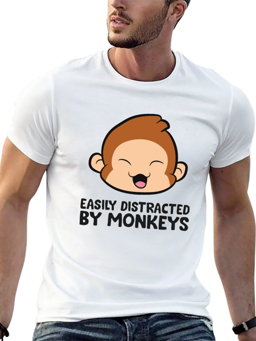 Easily Distracted By Monkeys Graphic Tee