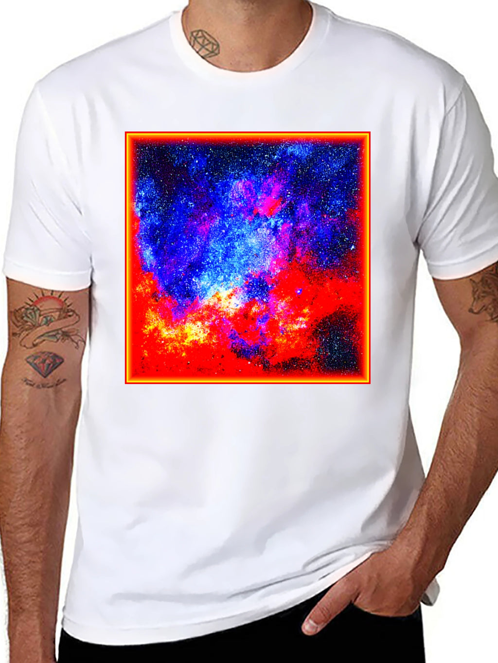 Cosmic Nebula Graphic Tee - Black