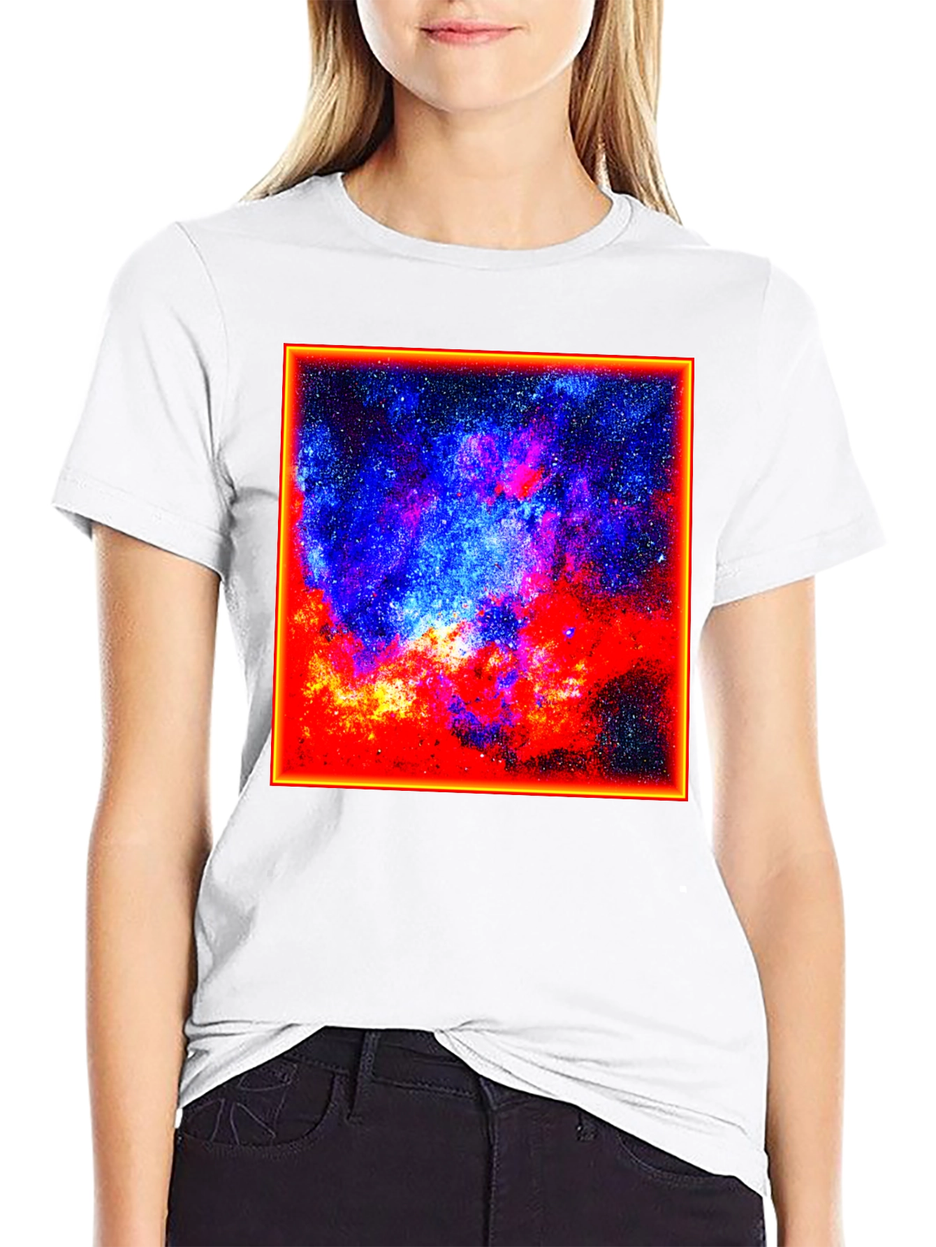Cosmic Nebula Graphic Tee - Black