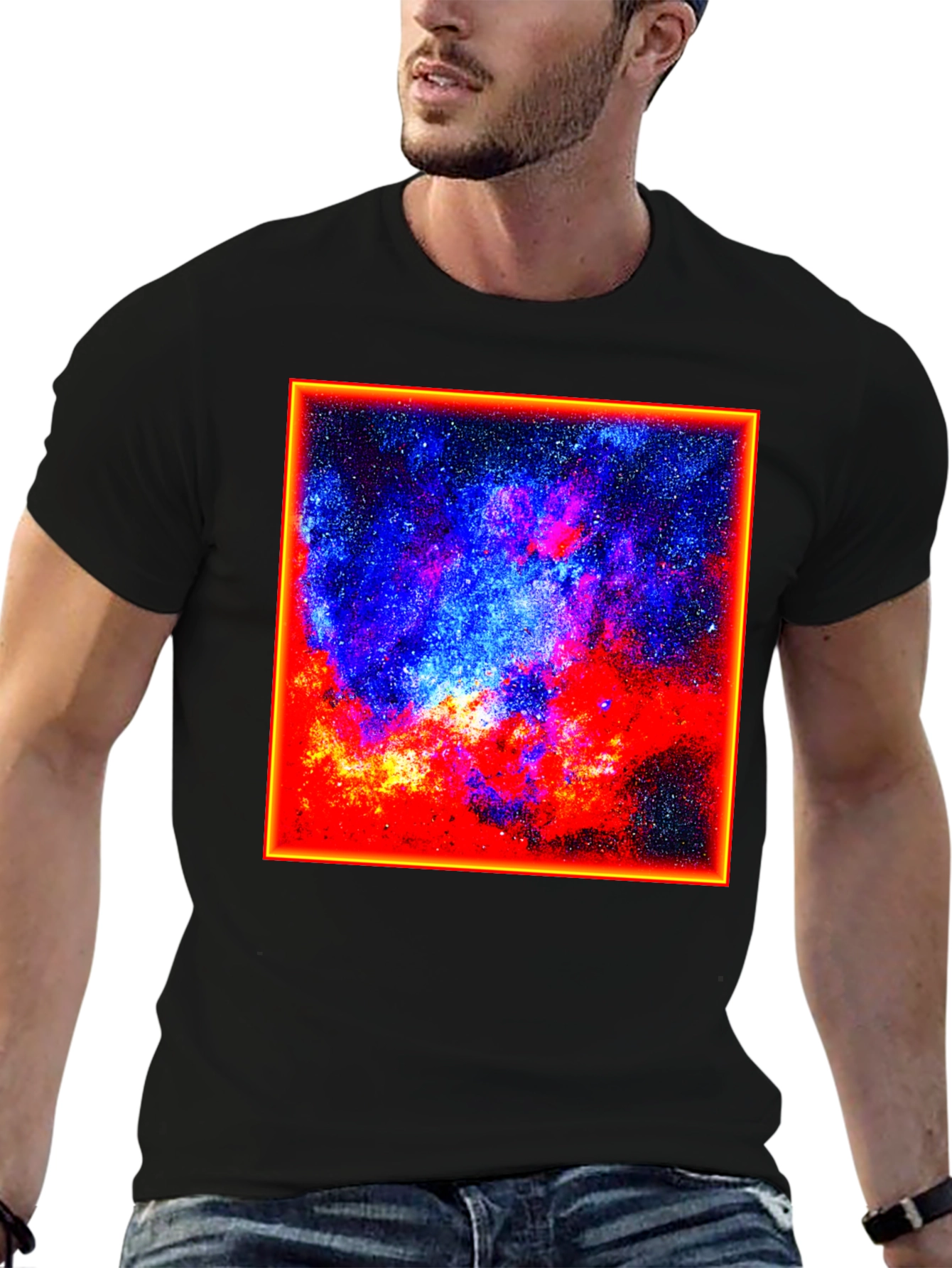 Cosmic Nebula Graphic Tee - Black