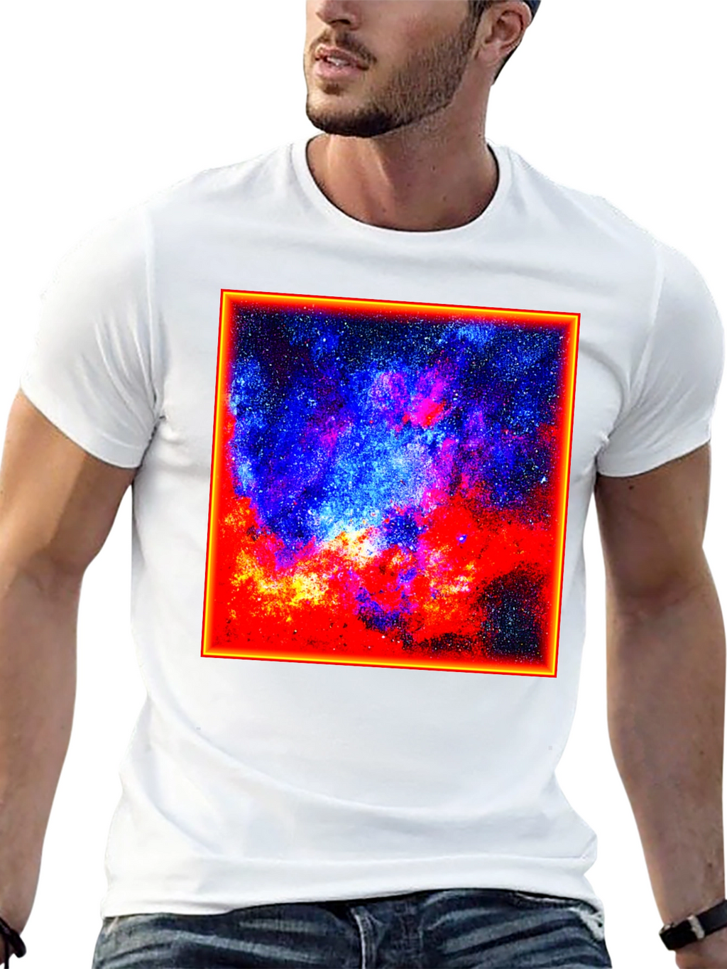 Cosmic Nebula Graphic Tee - Black