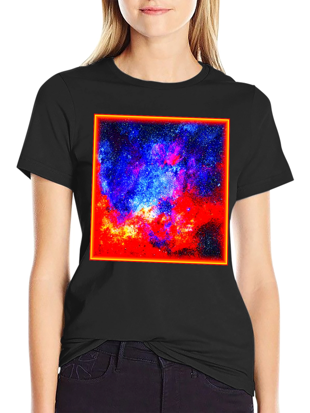 Cosmic Nebula Graphic Tee - Black