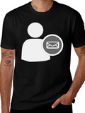 Black T-Shirt with White Contact Email Icon