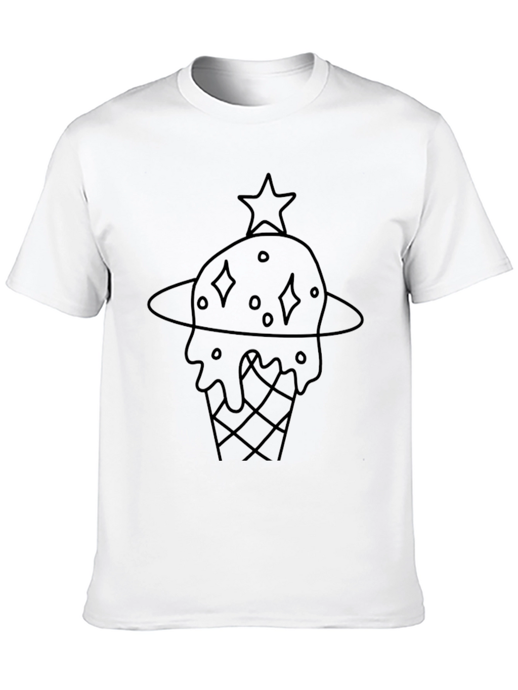 Cool Black Ice Cream Planet Graphic Tee