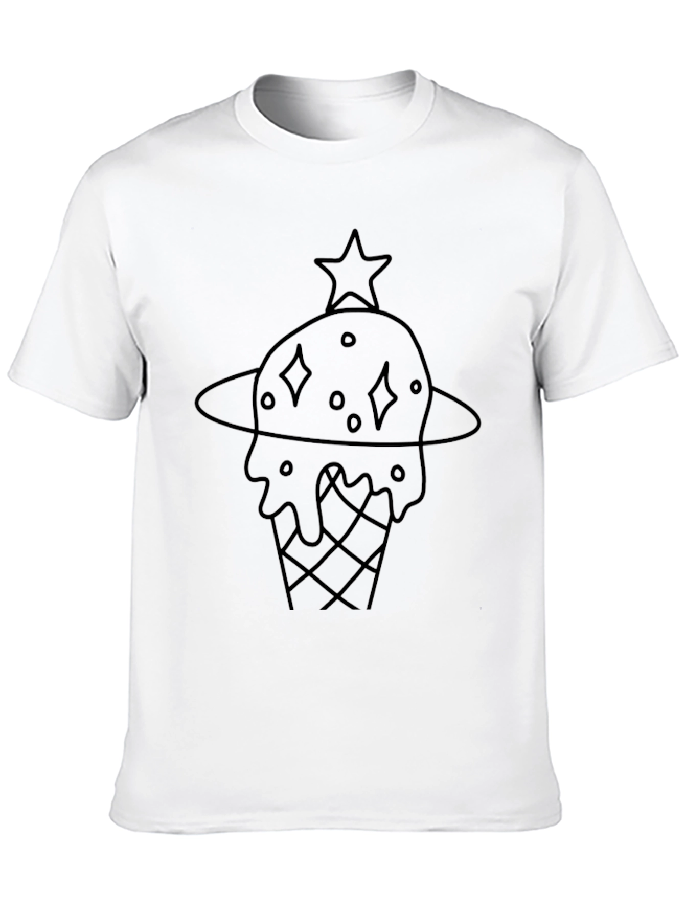 Cool Black Ice Cream Planet Graphic Tee