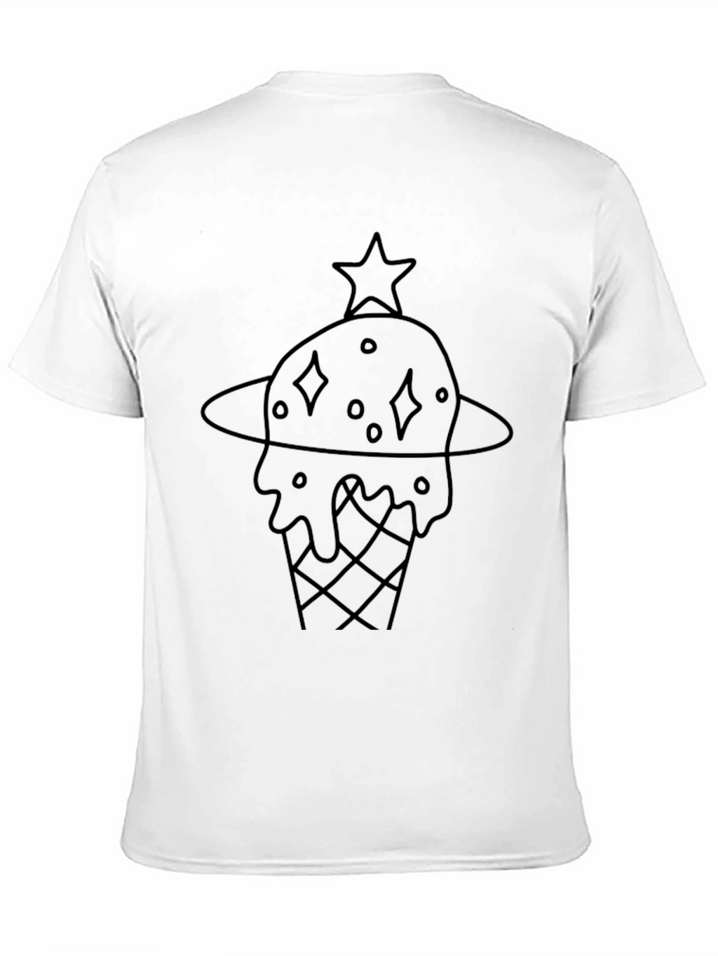 Cool Black Ice Cream Planet Graphic Tee