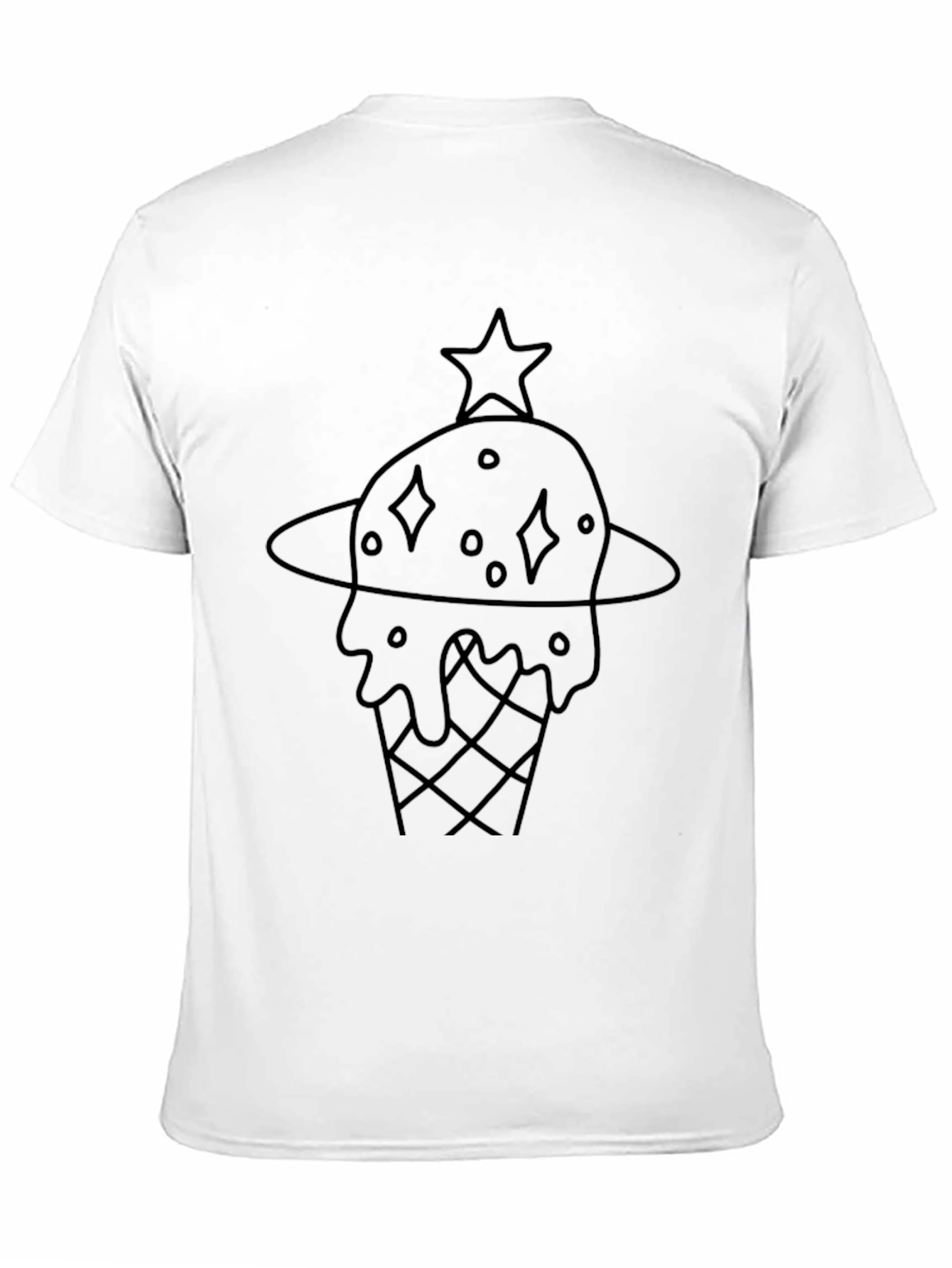 Cool Black Ice Cream Planet Graphic Tee