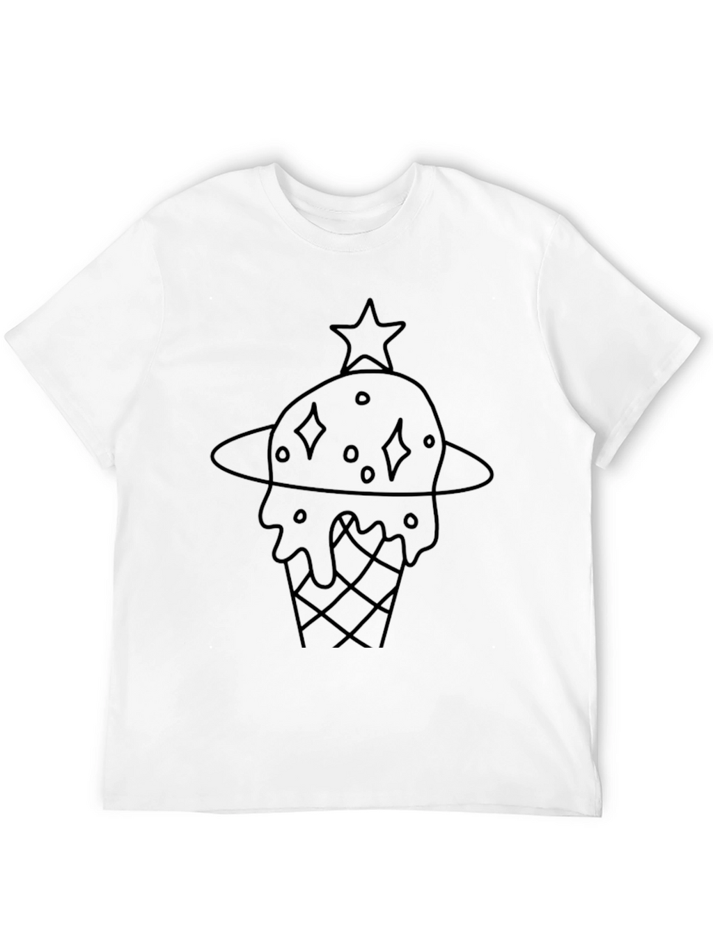 Cool Black Ice Cream Planet Graphic Tee