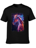 Fiery Horse Graphic Tee - Premium Black T-Shirt