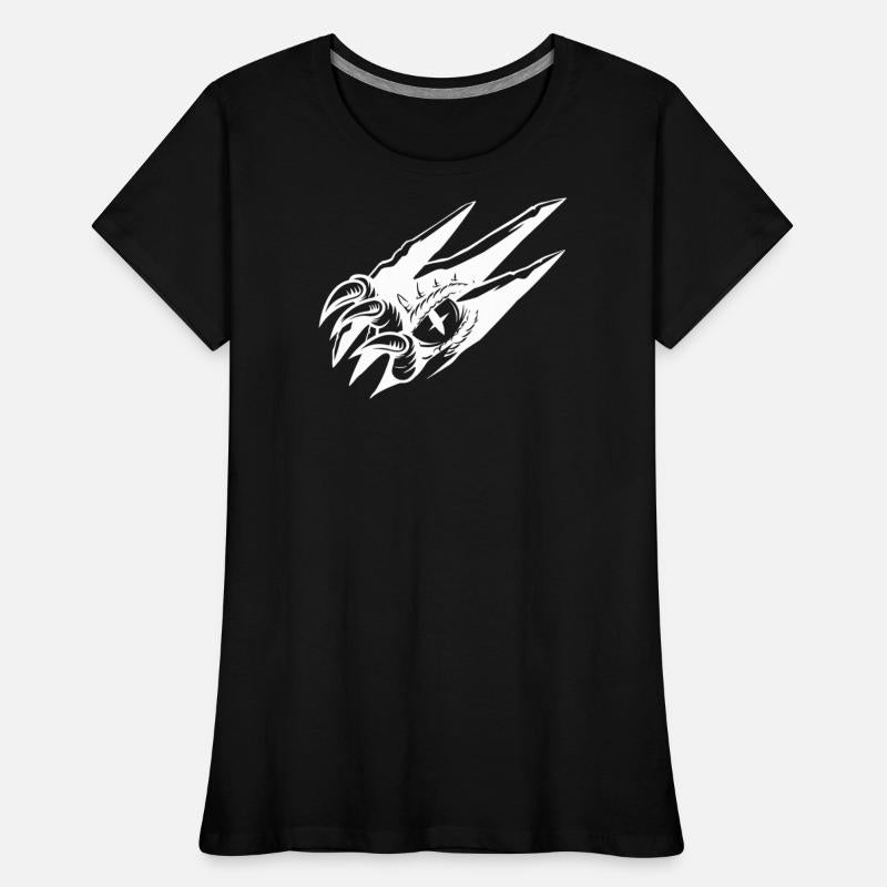 Dragon Eye Claw Rip White Outline