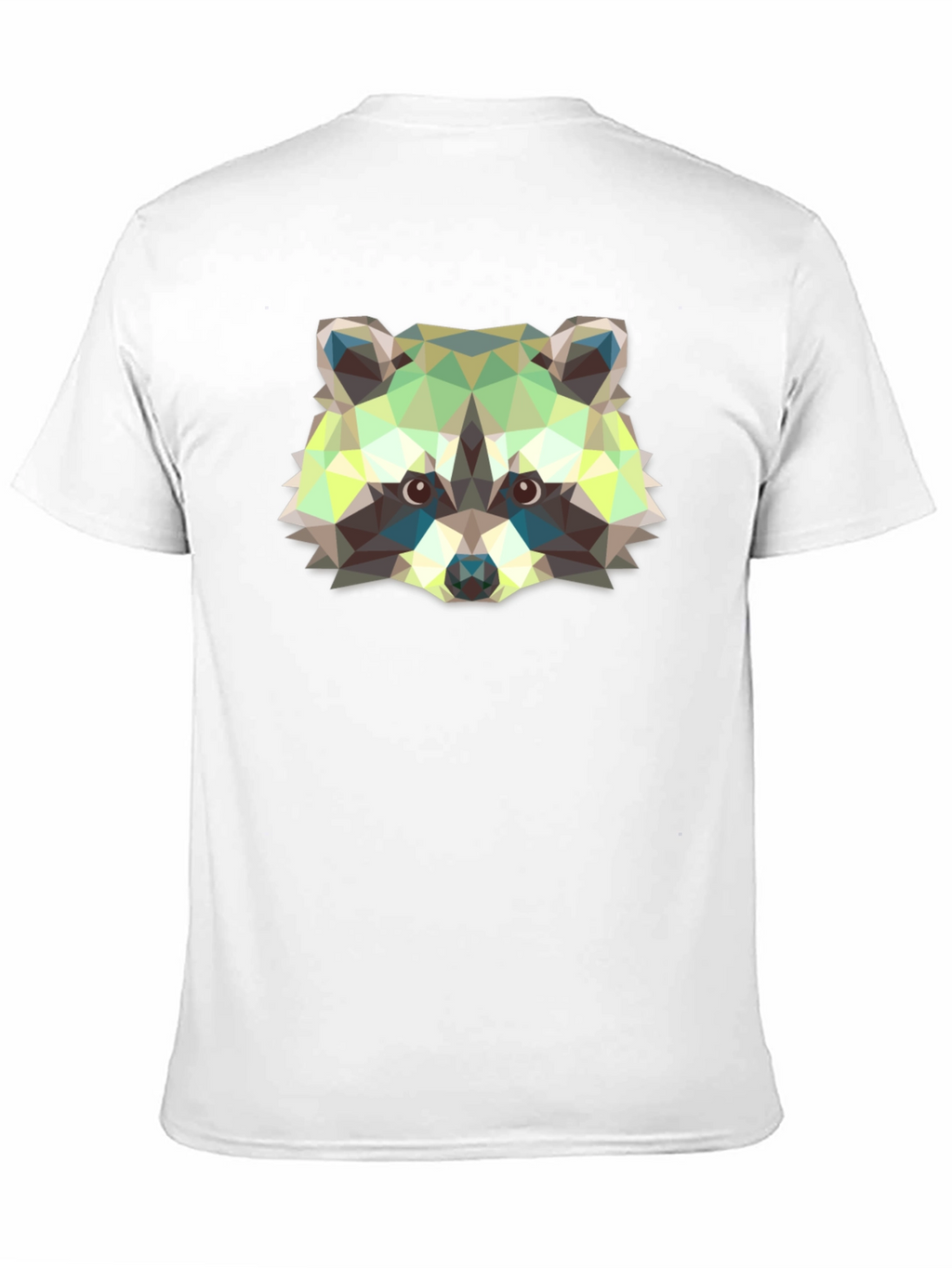 Geometric Raccoon Graphic Print Black T-Shirt