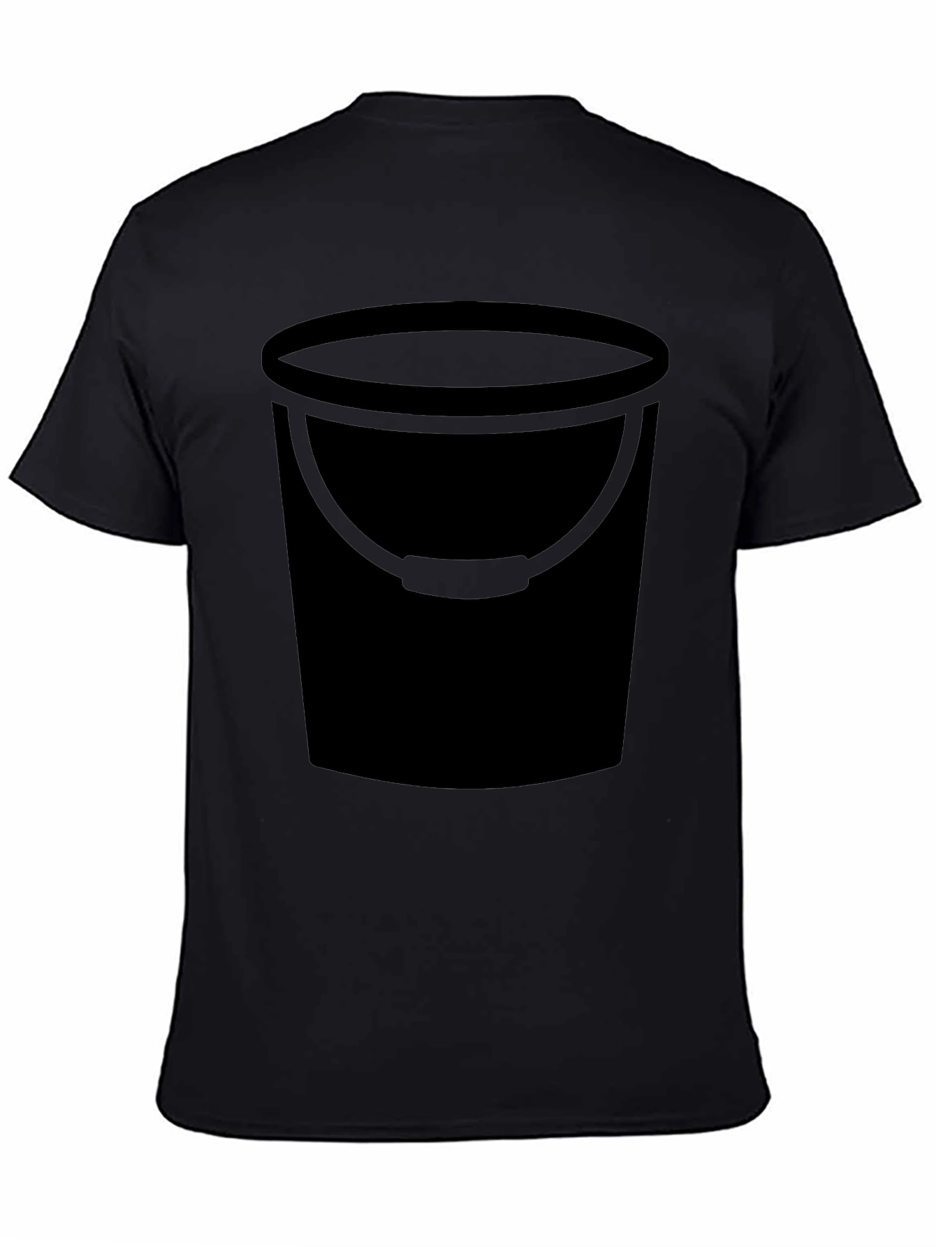 Bucket Graphic Tee - Black Cotton Blend T-Shirt