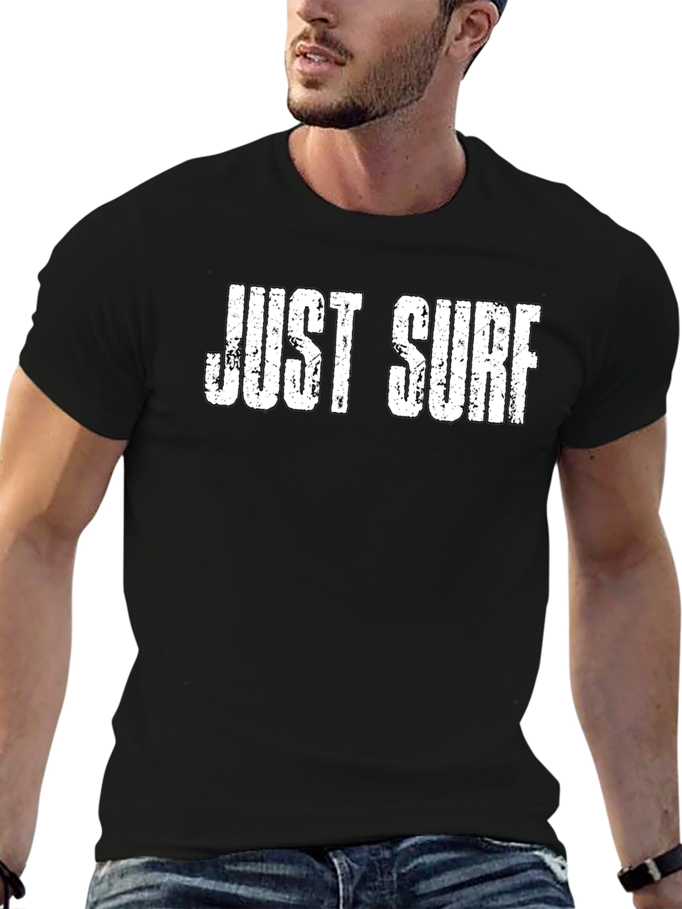 Just Surf Graphic Tee -  Mens Black T-Shirt