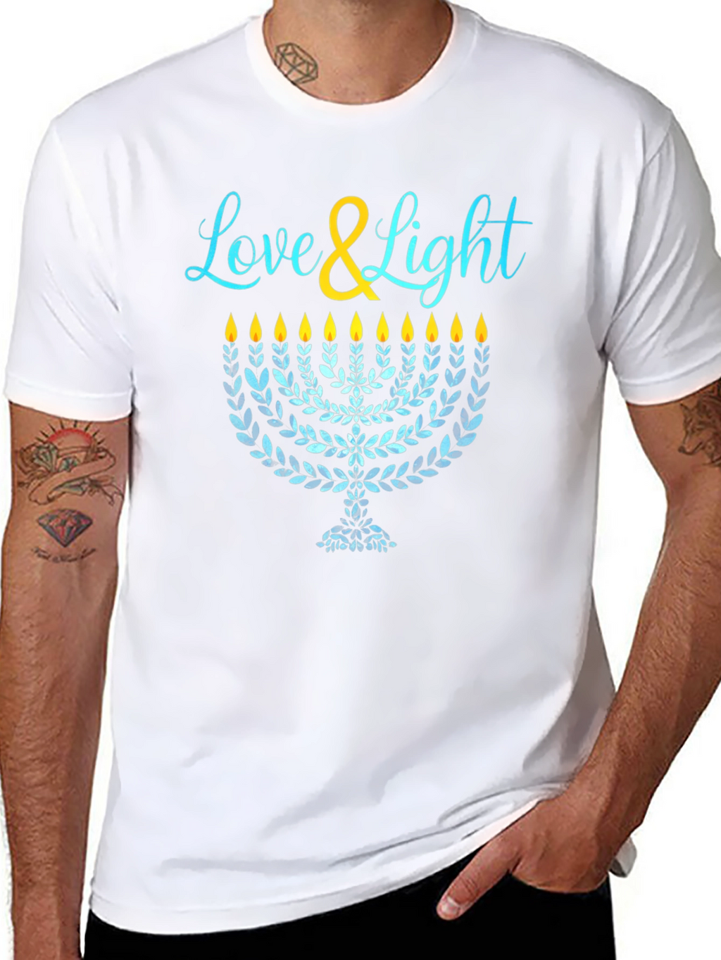 Love & Light Menorah Graphic Tee
