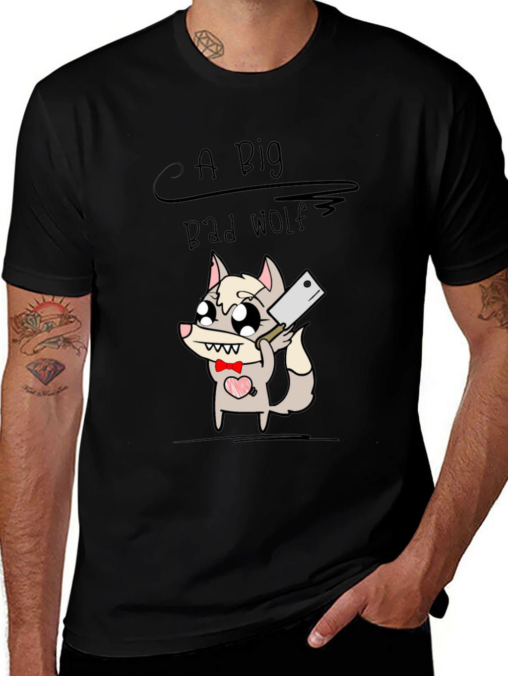 A Big Bad Wolf T-Shirt - Cute Cartoon Design