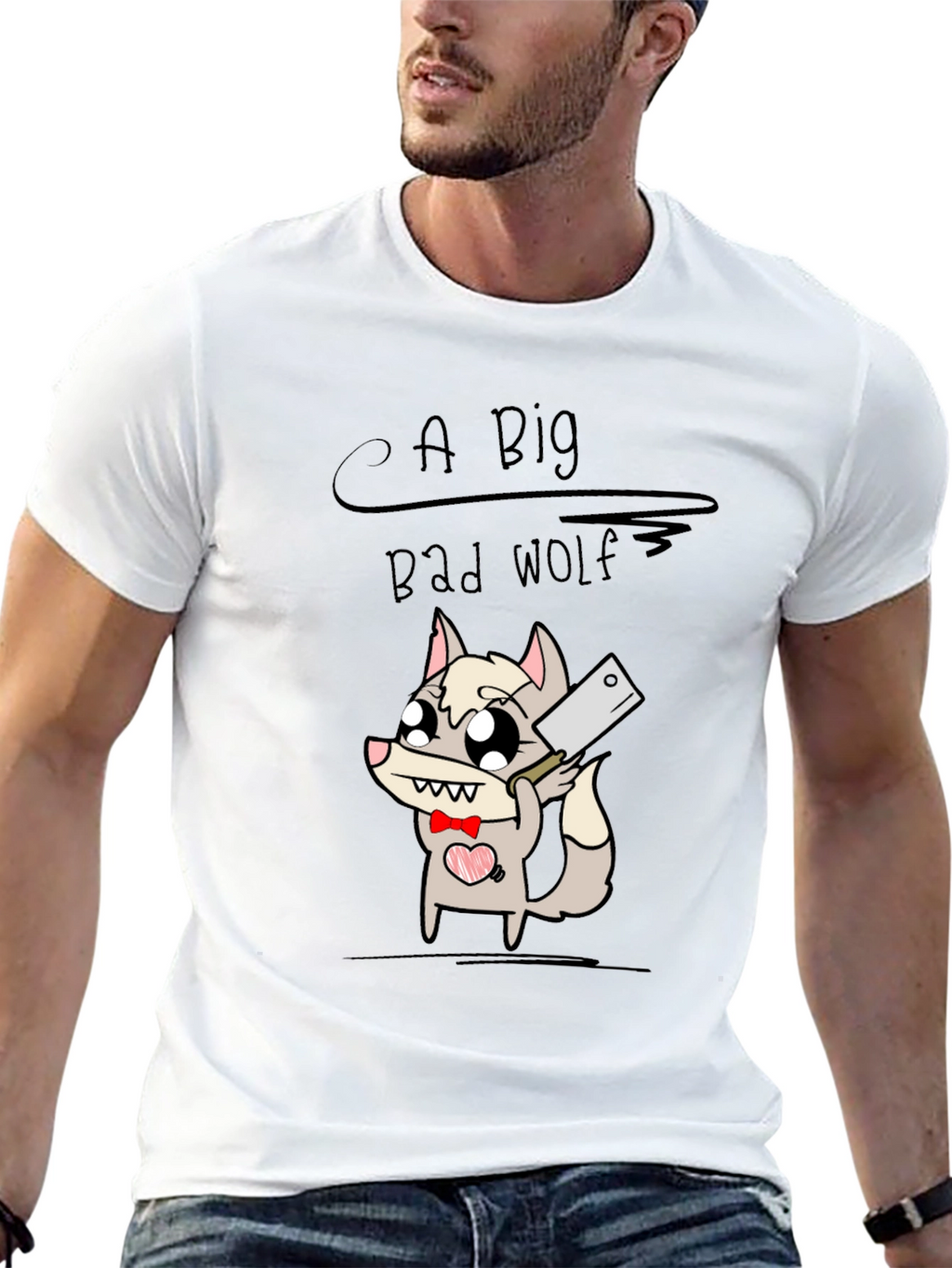 A Big Bad Wolf T-Shirt - Cute Cartoon Design