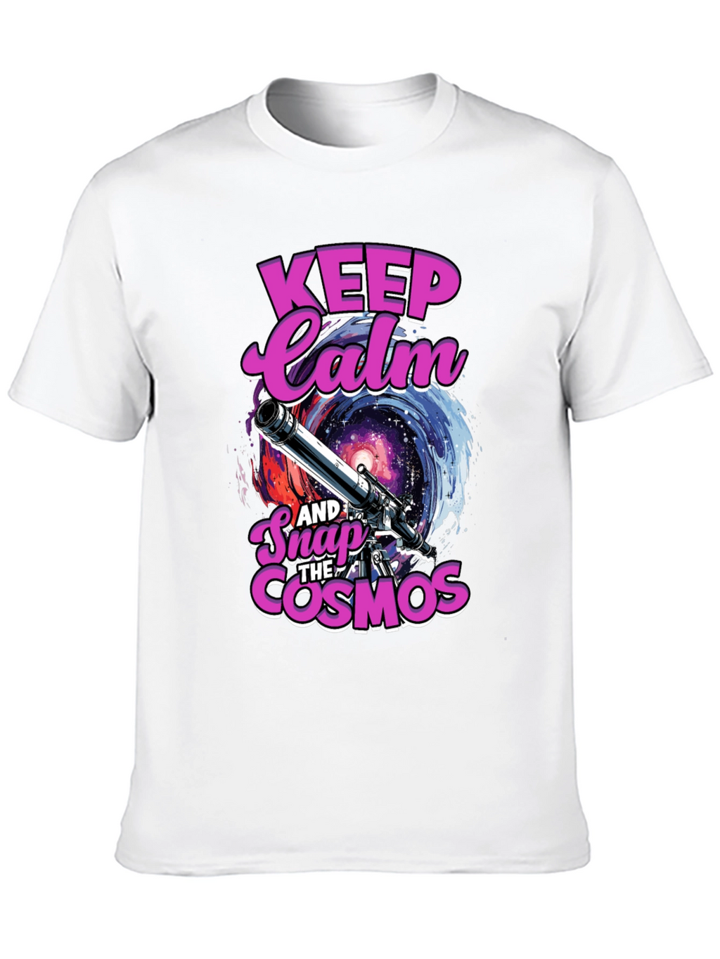 Keep Calm and Snap the Cosmos Black T-Shirt