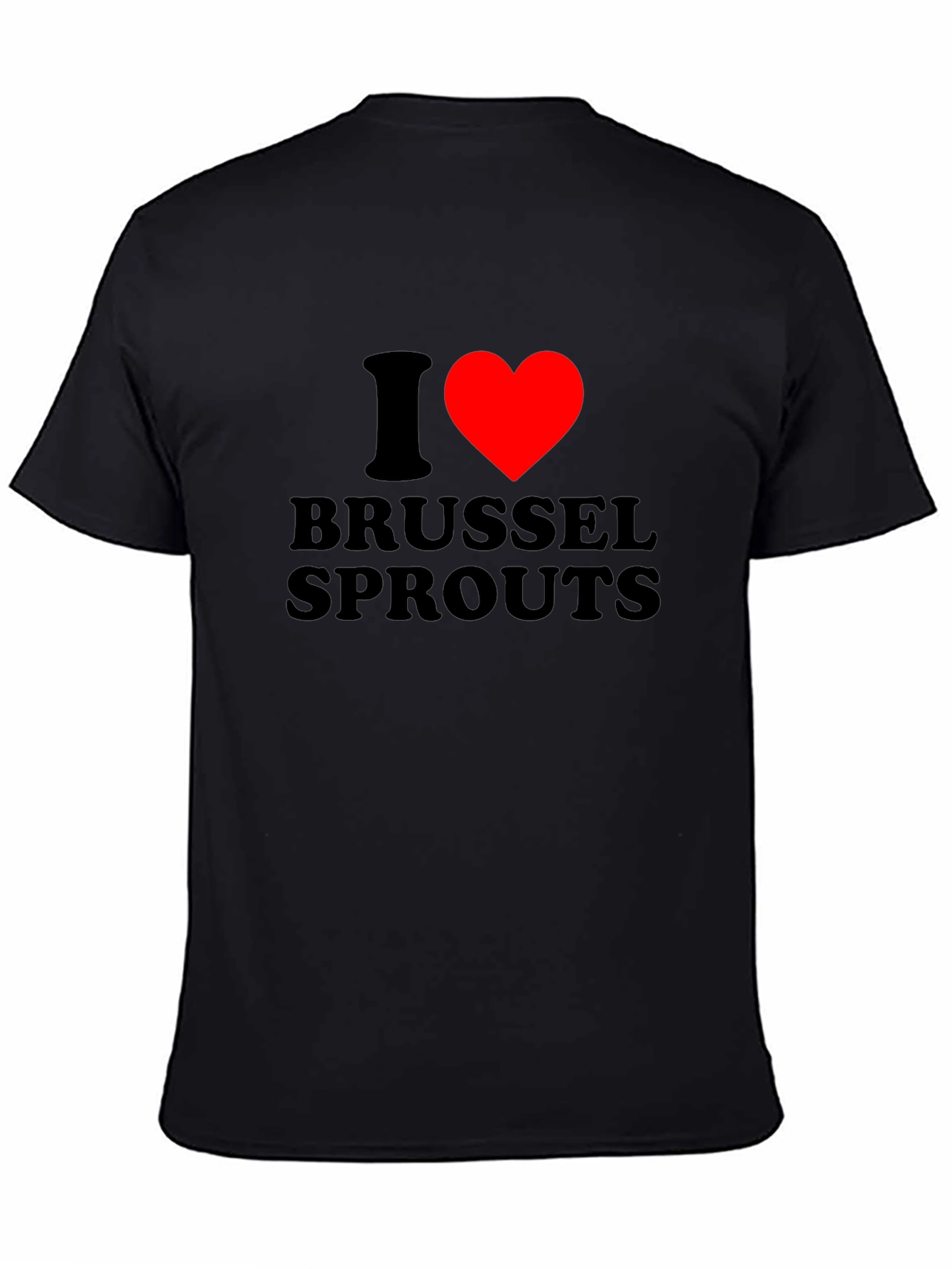 I Heart Brussel Sprouts Graphic Tee - Black Cotton T-Shirt