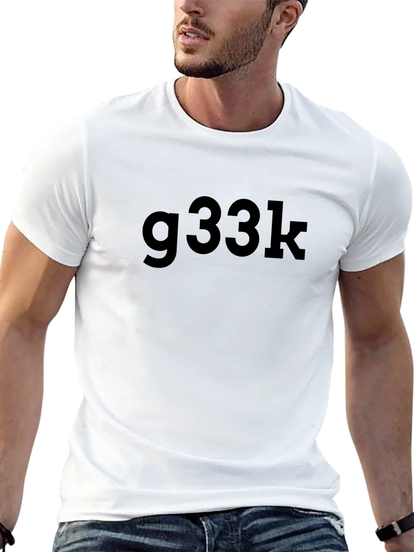 g33k Black Casual T-Shirt