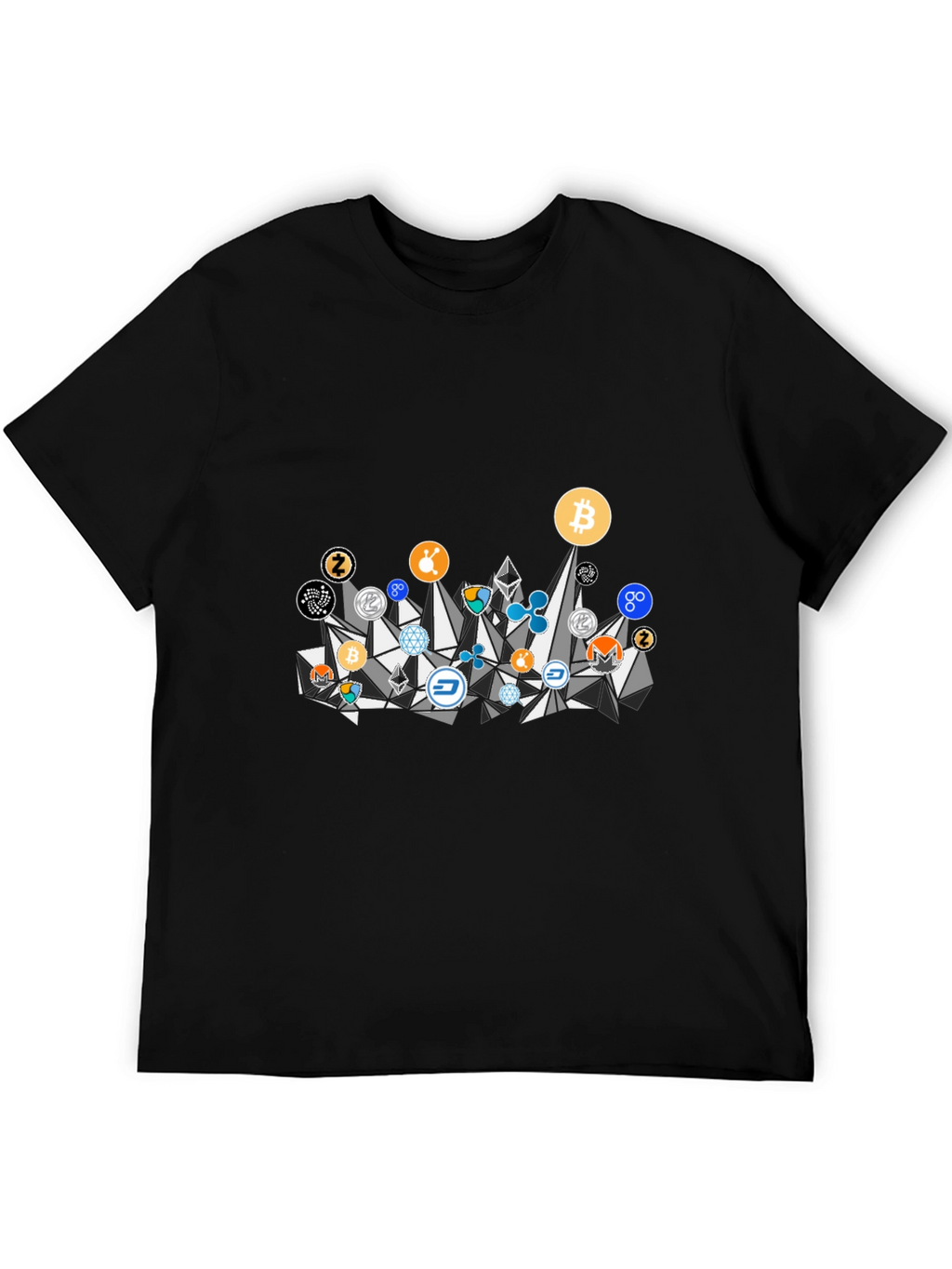 Crypto Coins Graphic Tee - Black