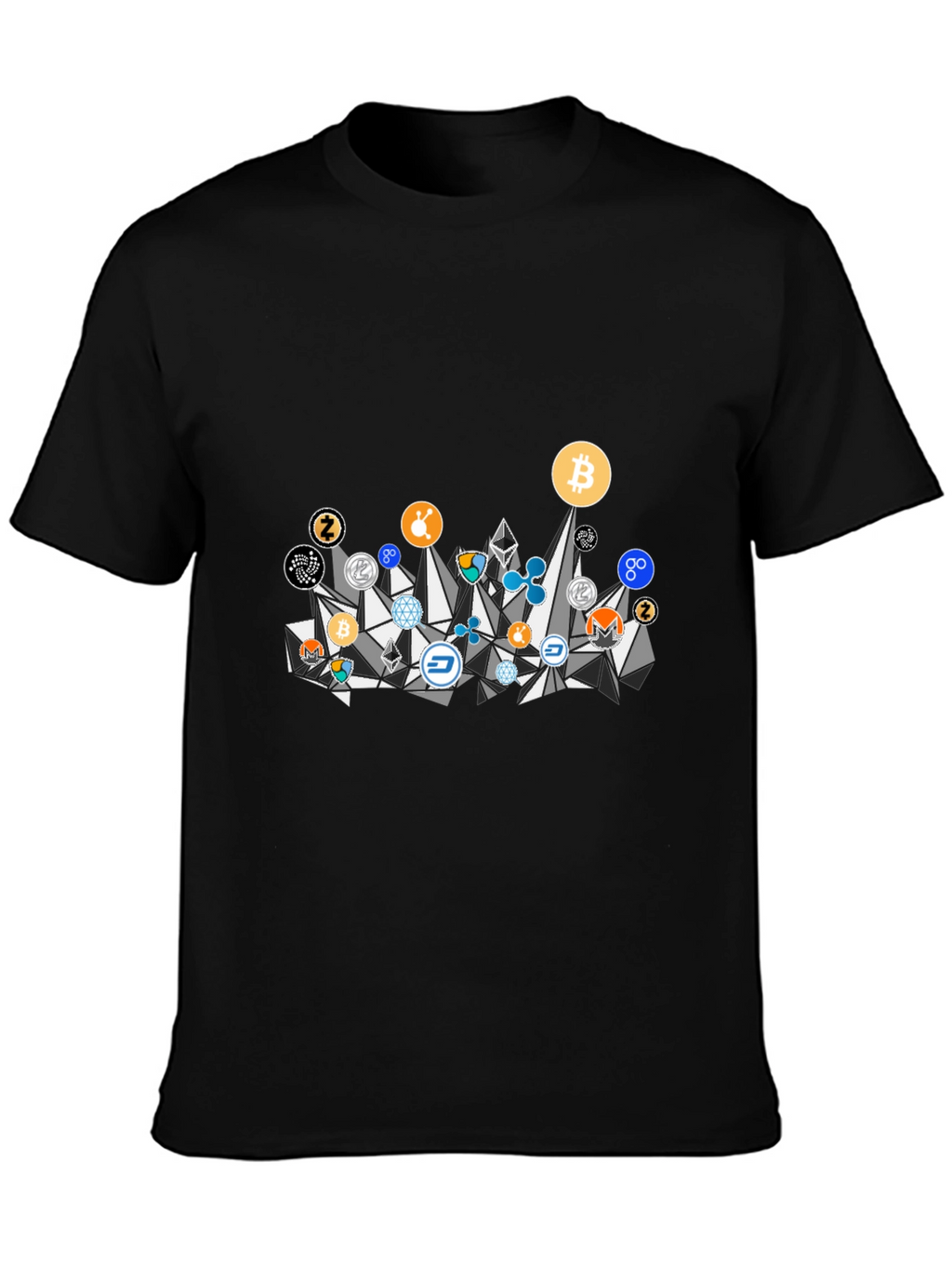 Crypto Coins Graphic Tee - Black