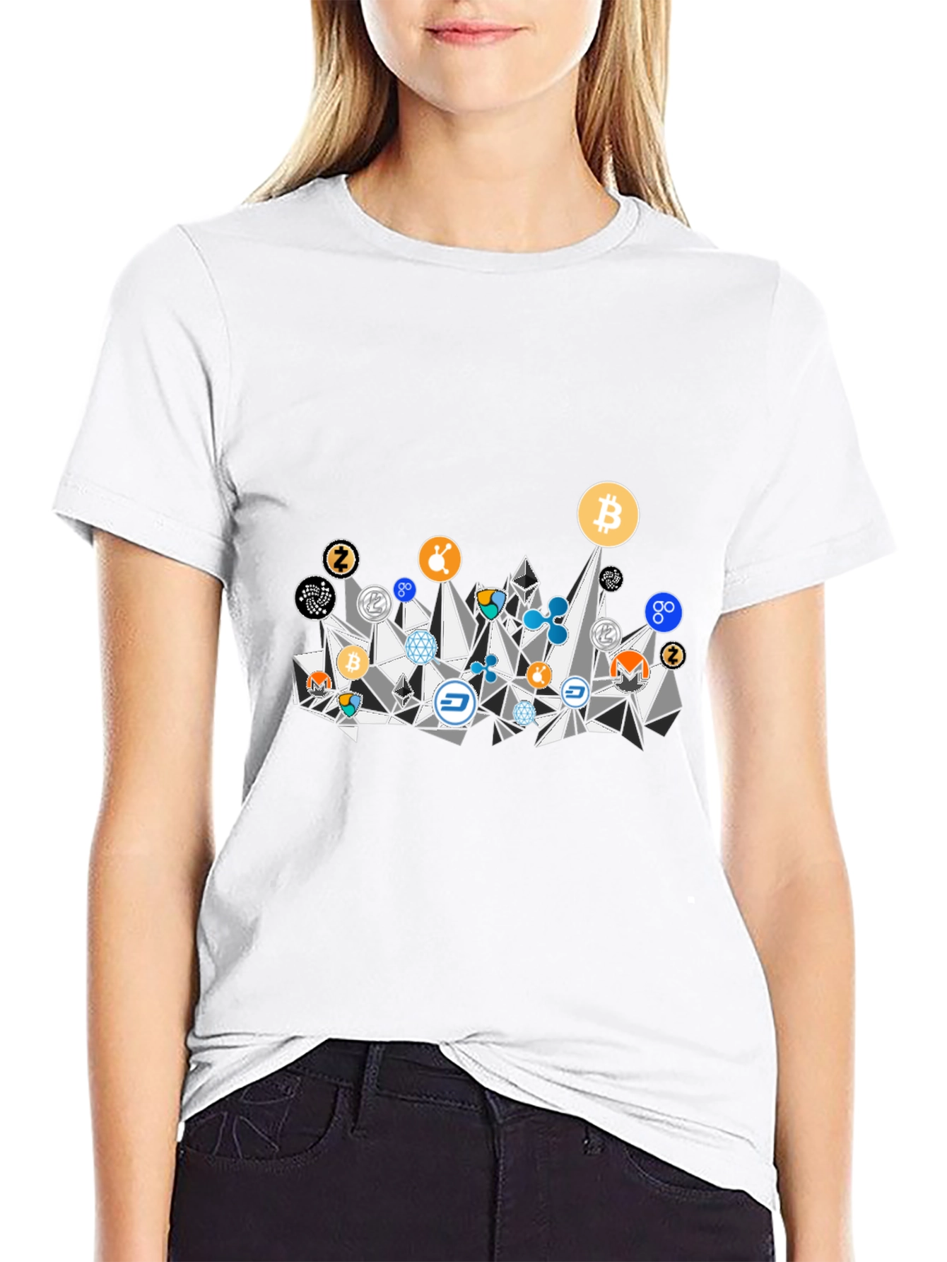 Crypto Coins Graphic Tee - Black
