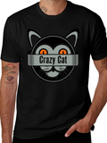 Crazy Cat Graphic T-Shirt - Fun Novelty Tee