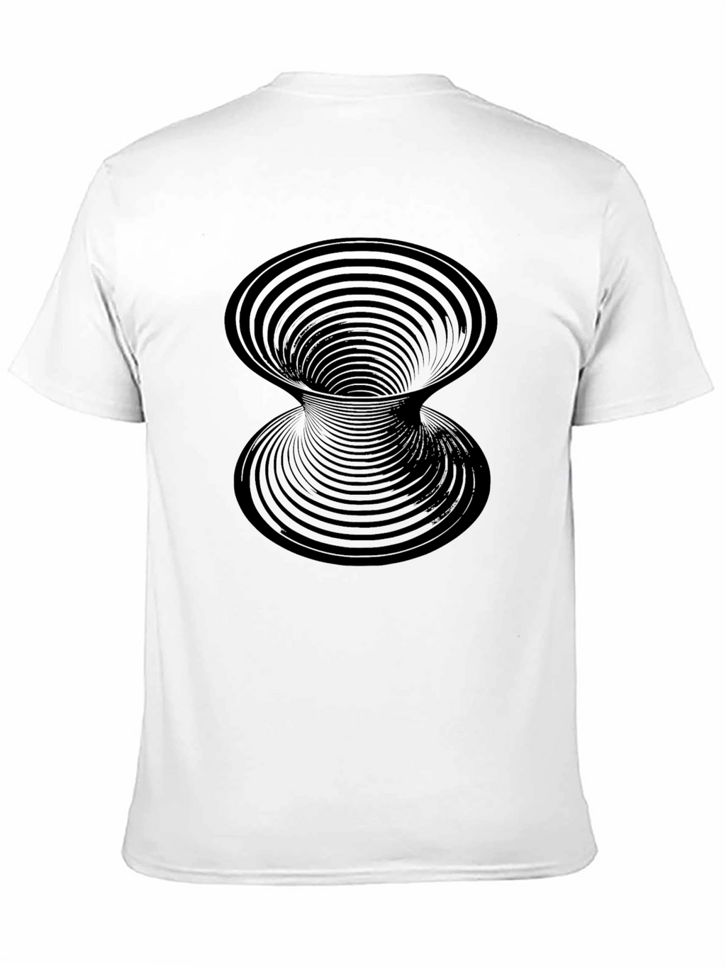 Optical Illusion Vortex Graphic Print Mens Black T-Shirt